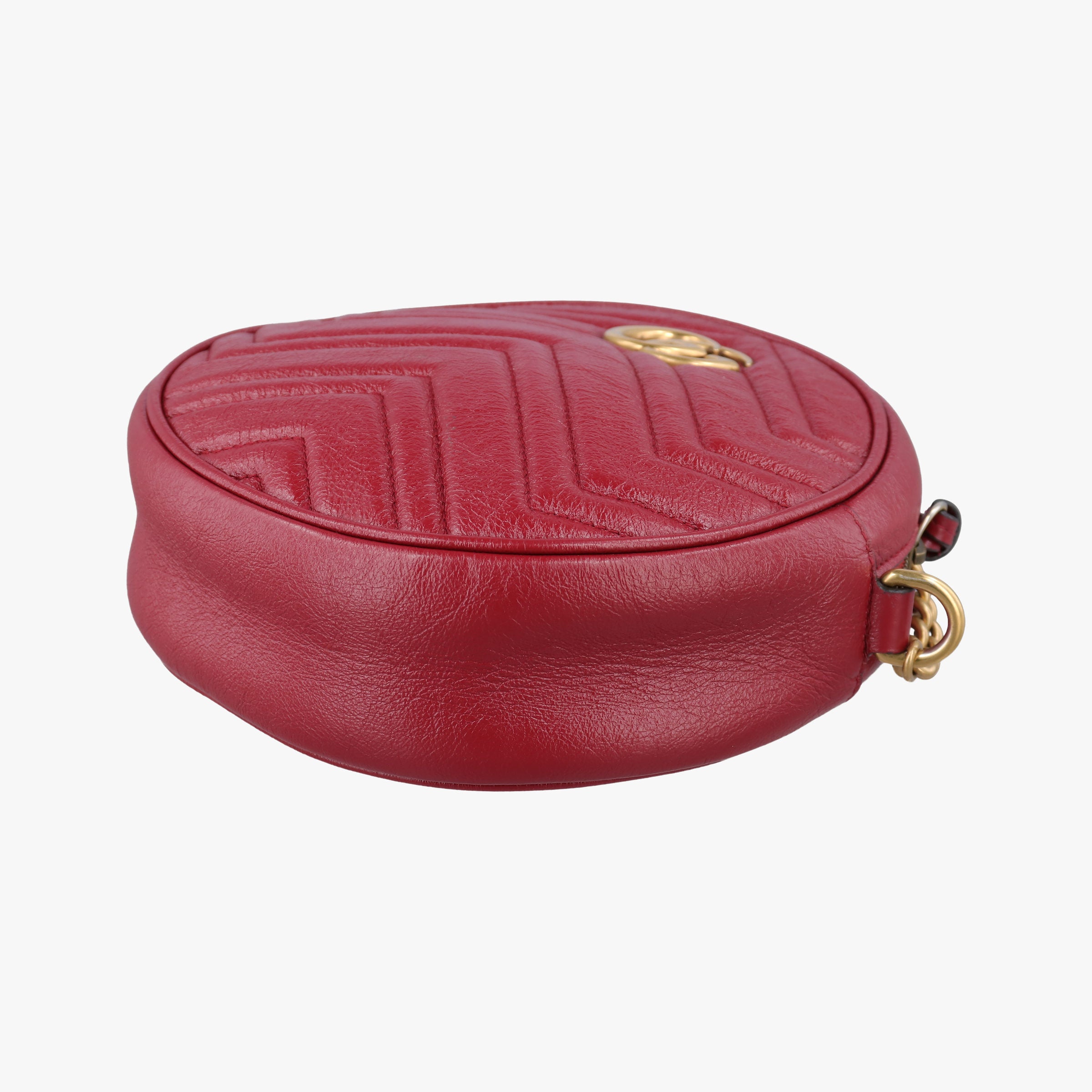 Pre-owned Gucci GG Marmont Red Leather 550154 shoulderbag | stylenewstar