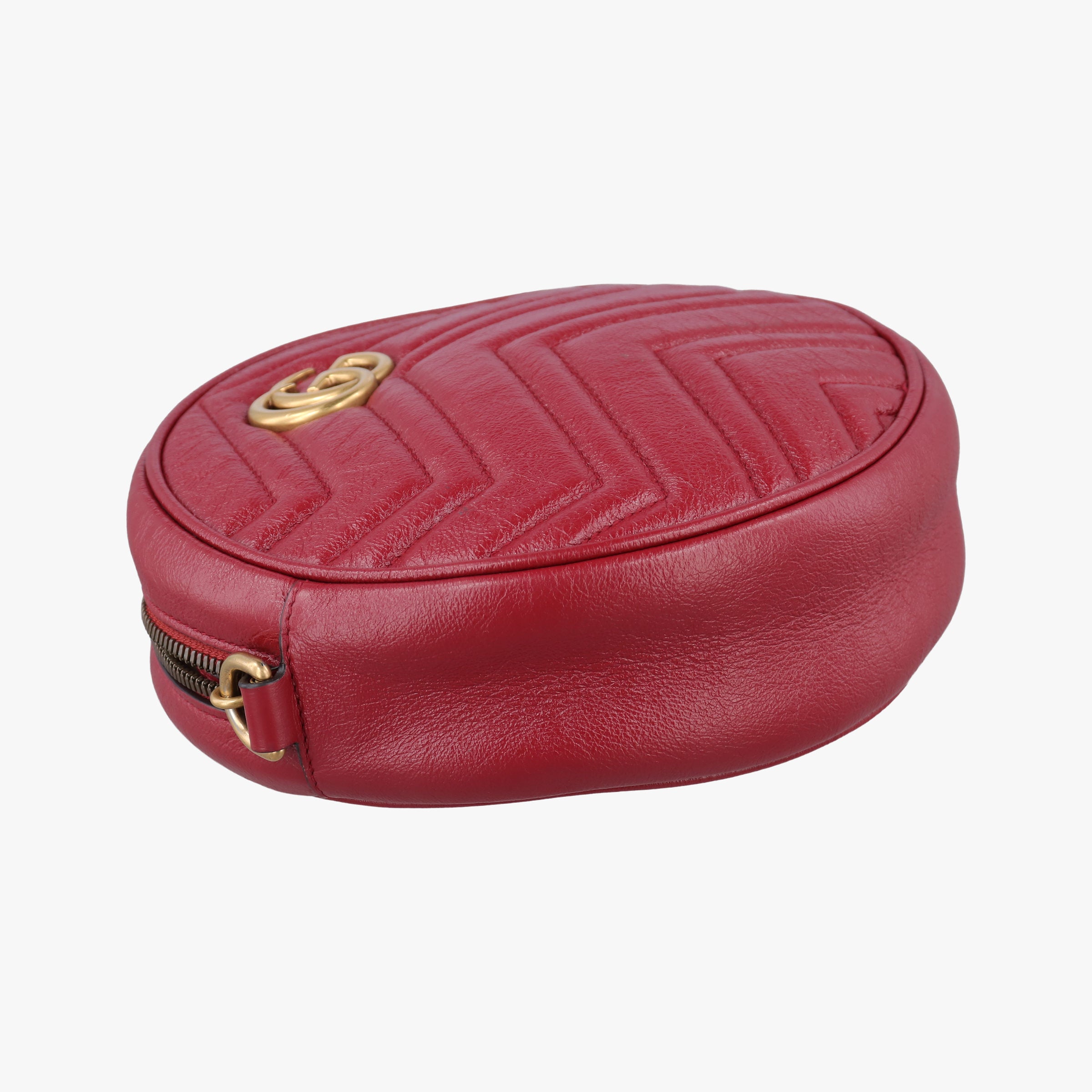 Pre-owned Gucci GG Marmont Red Leather 550154 shoulderbag | stylenewstar