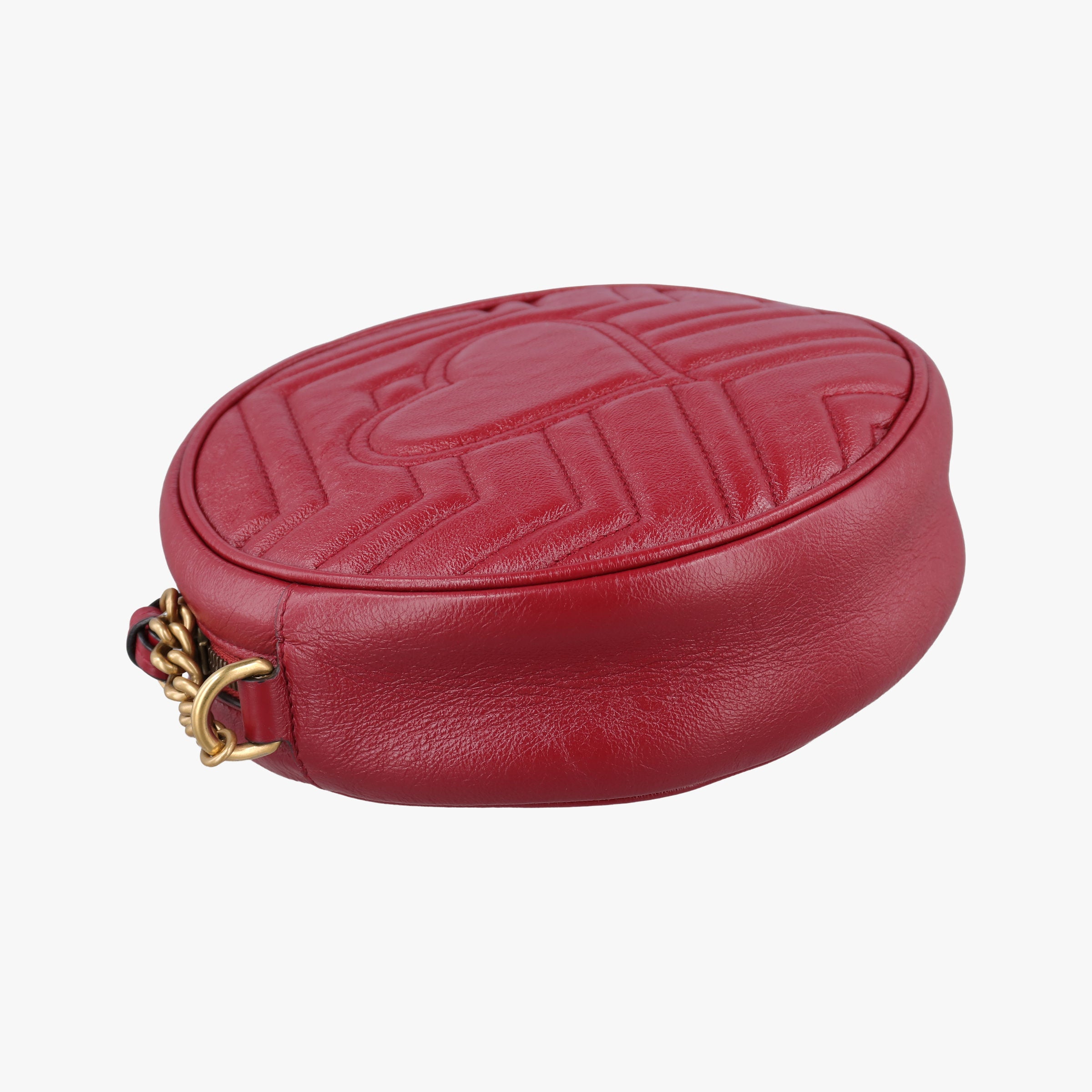 Pre-owned Gucci GG Marmont Red Leather 550154 shoulderbag | stylenewstar