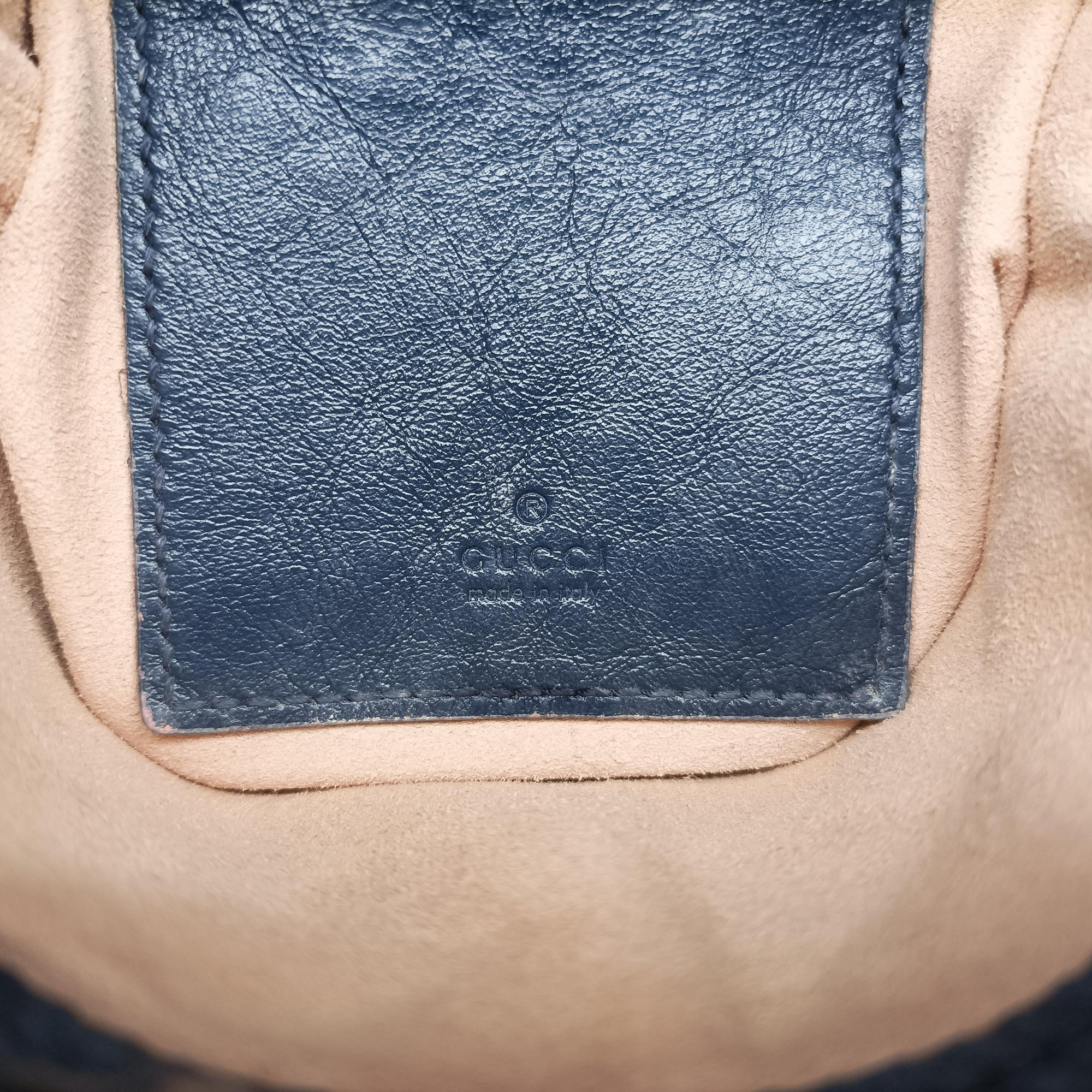 Pre-owned Gucci GG Marmont Blue Leather 573817 shoulderbag | stylenewstar