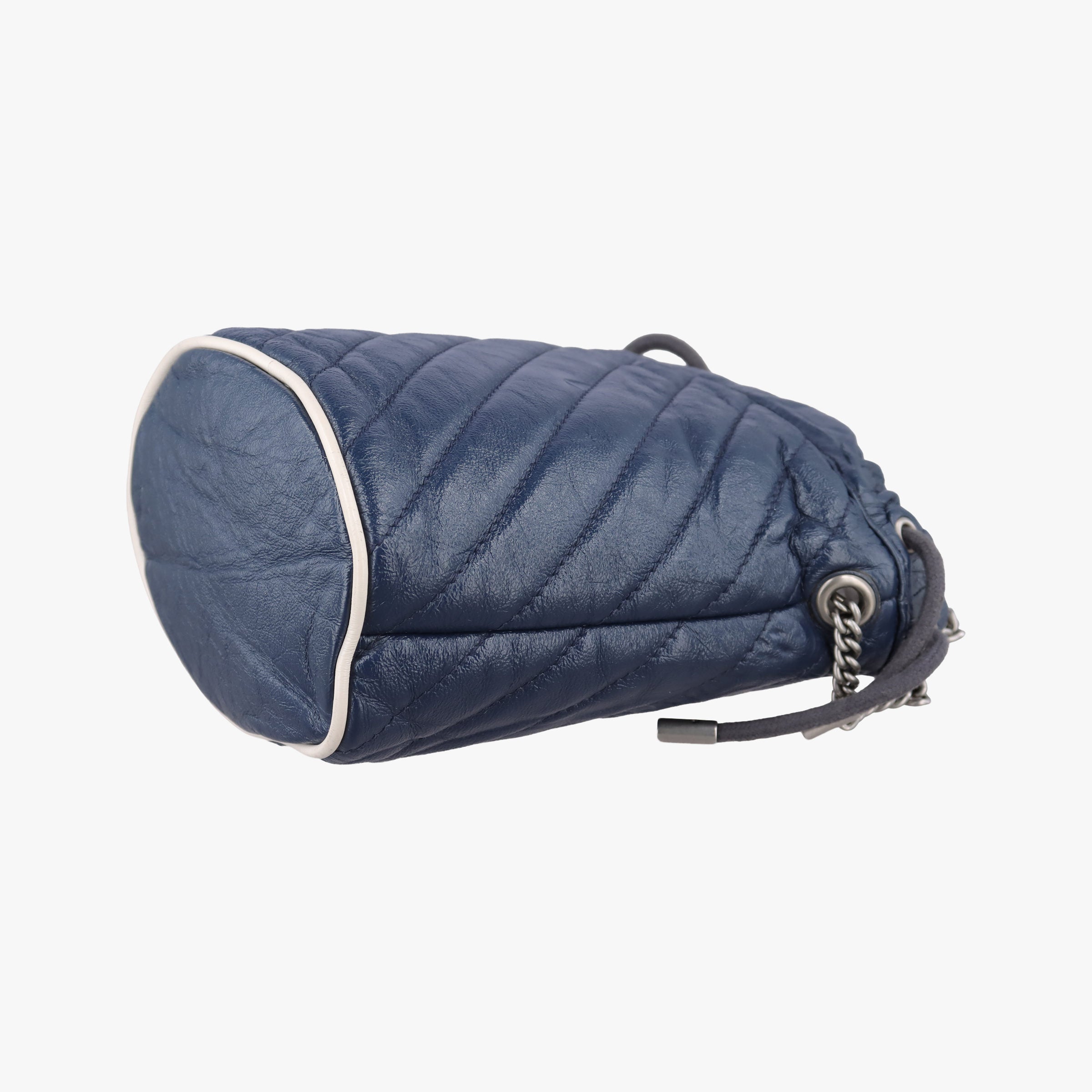 Pre-owned Gucci GG Marmont Blue Leather 573817 shoulderbag | stylenewstar