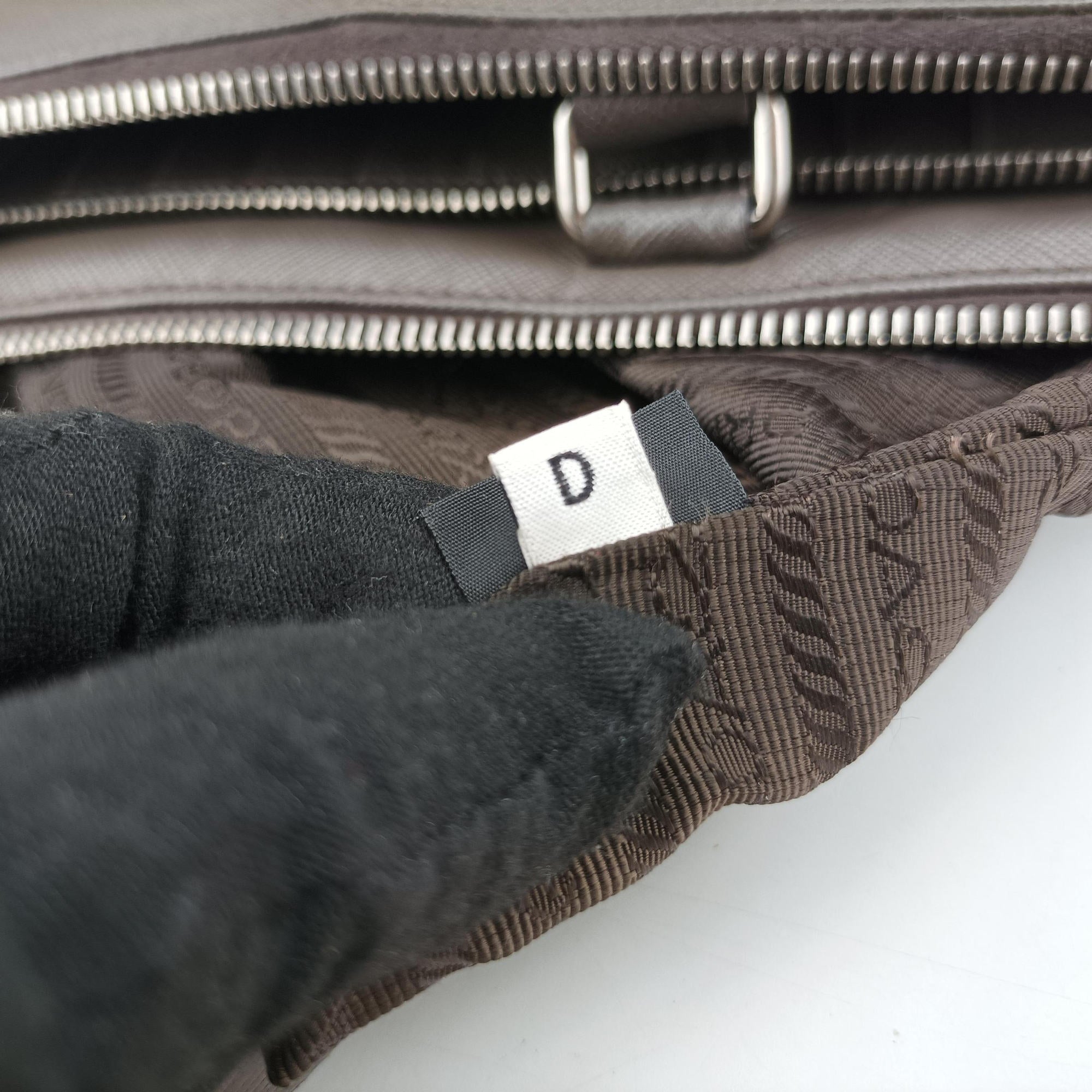Vintage Prada Triangle Logo Plate Grey Saffiano Leather 178589 handbag | stylenewstar