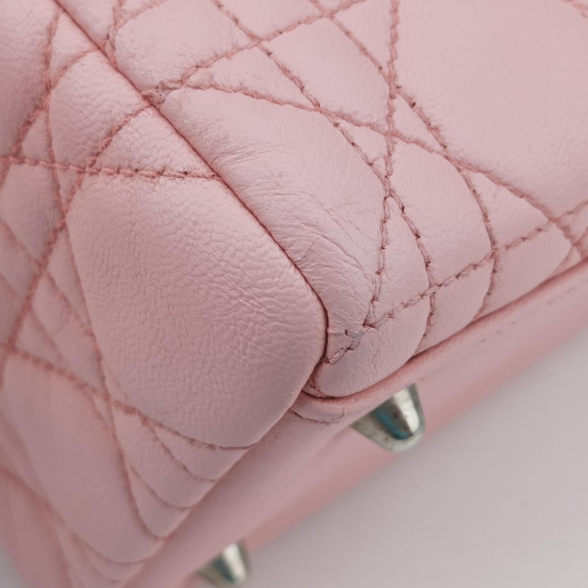 Pre-owned Christian Dior Lady Dior Pink lambskin  shoulderbag | stylenewstar