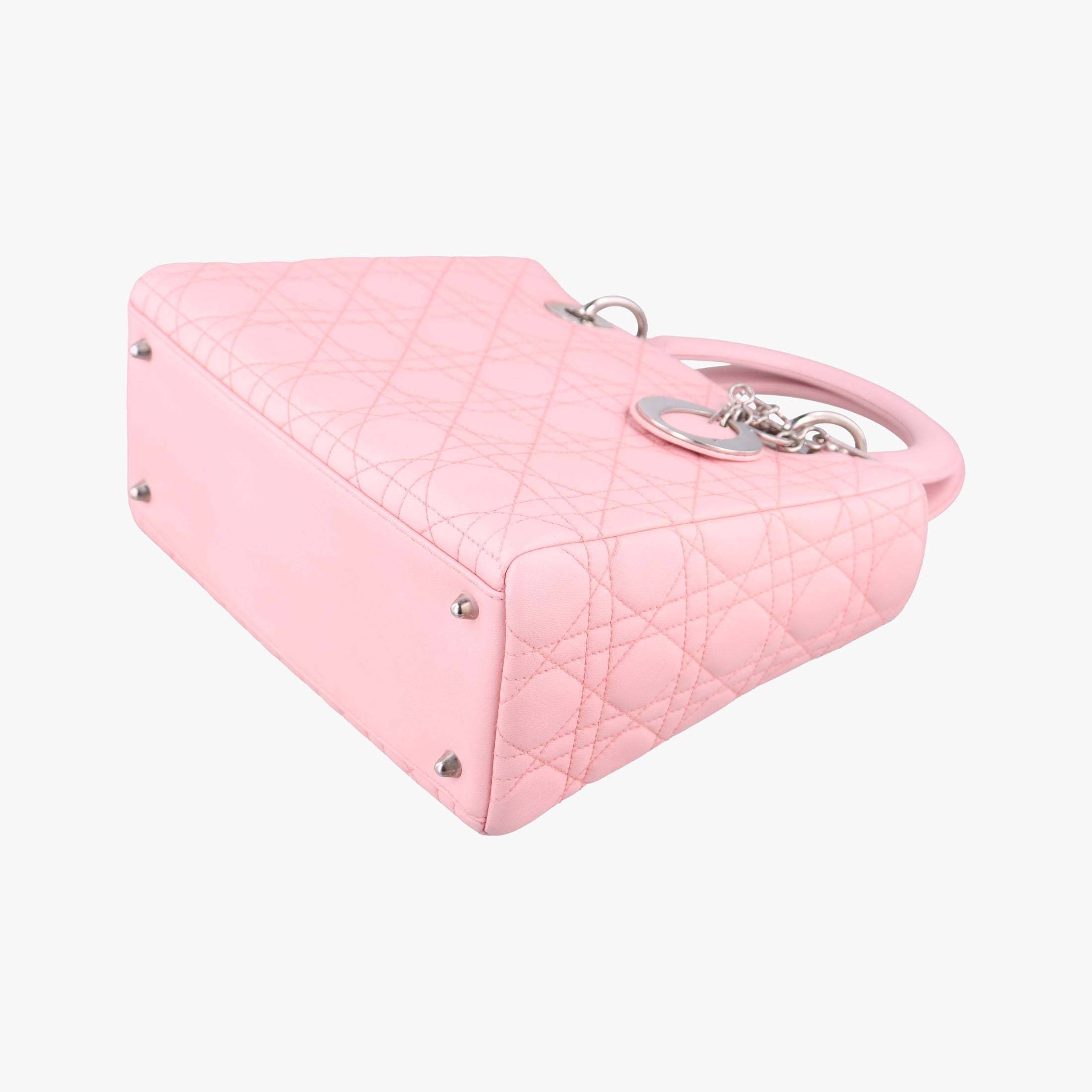 Pre-owned Christian Dior Lady Dior Pink lambskin  shoulderbag | stylenewstar