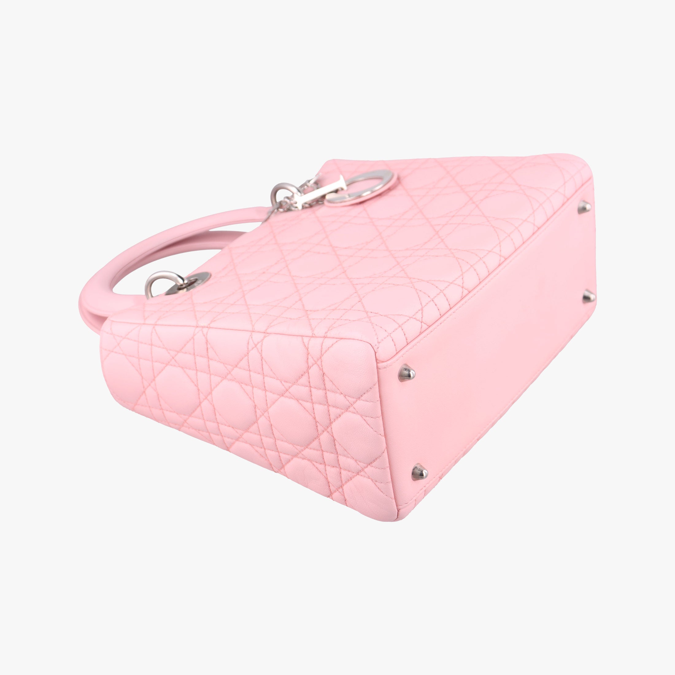 Pre-owned Christian Dior Lady Dior Pink lambskin  shoulderbag | stylenewstar
