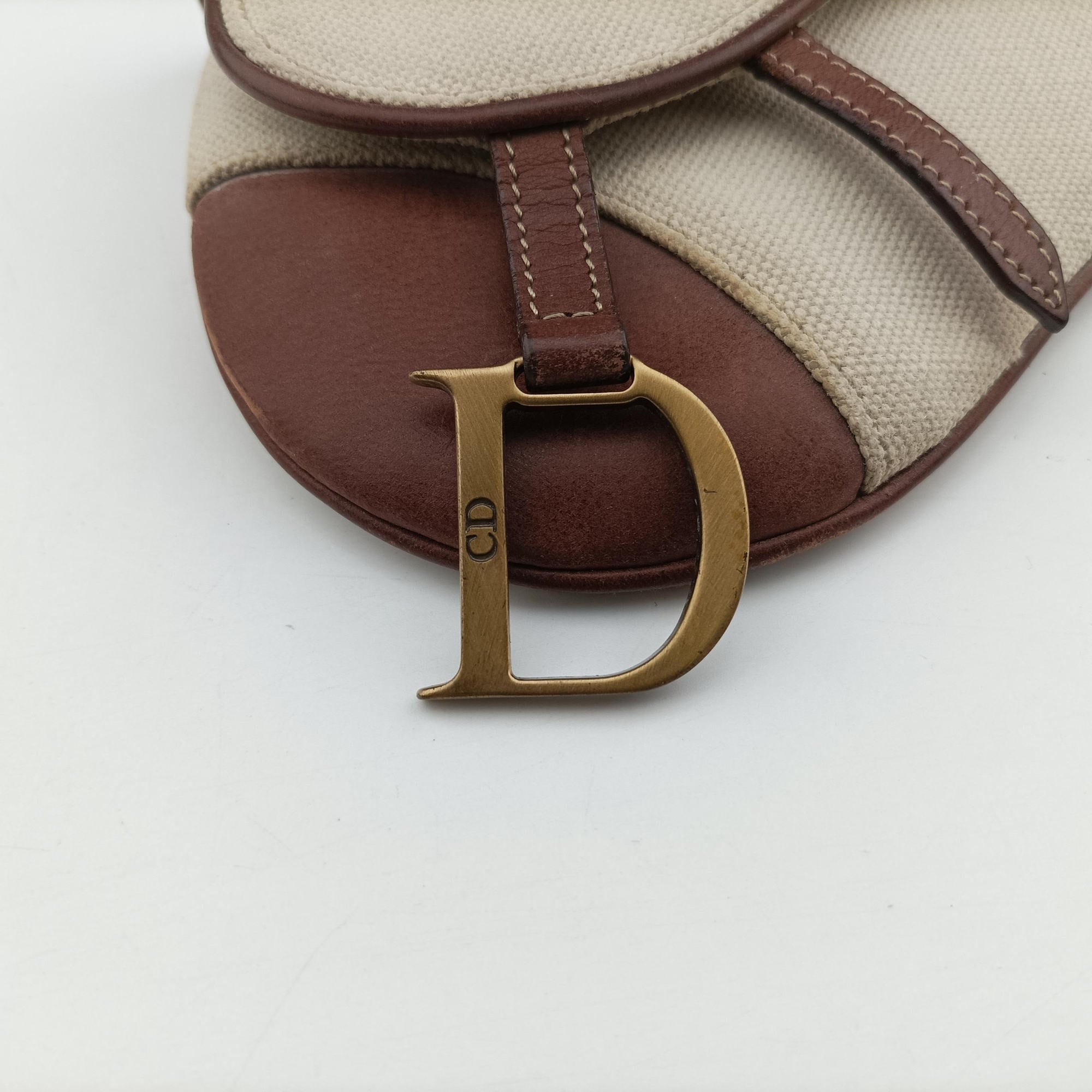 Pre-owned Christian Dior Saddle Beige × Brown Canvas × Leather  bum bag/waist bag | stylenewstar