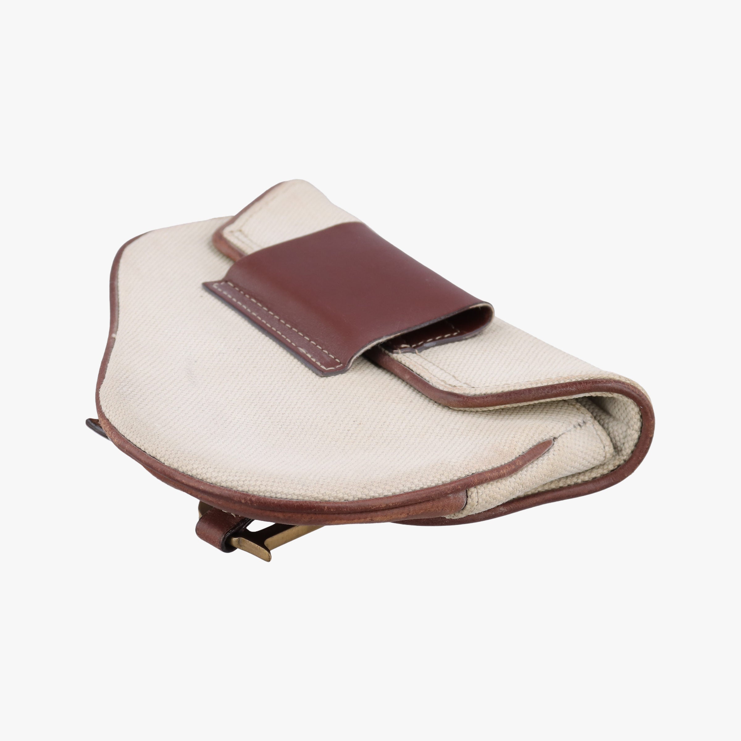 Pre-owned Christian Dior Saddle Beige × Brown Canvas × Leather  bum bag/waist bag | stylenewstar
