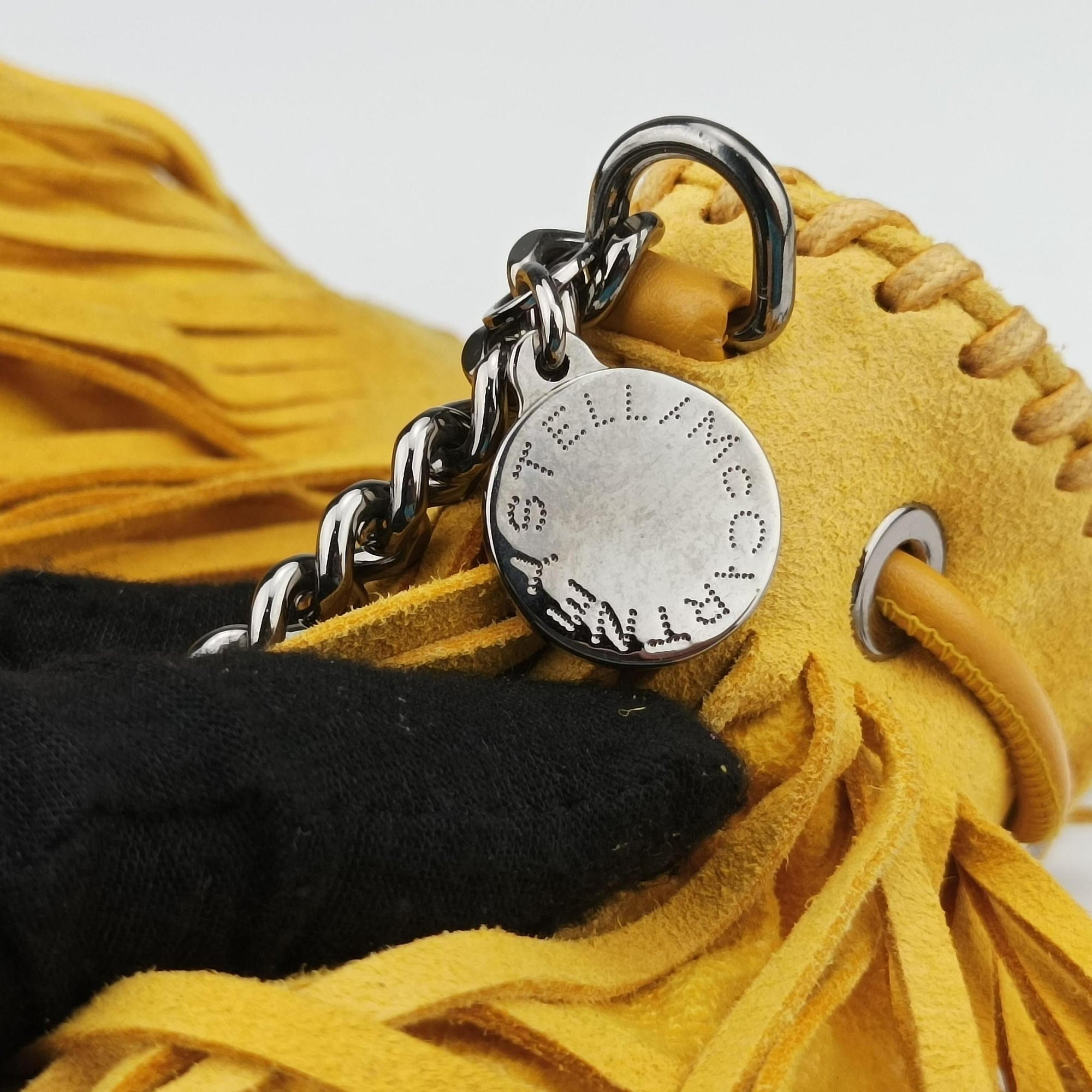 Pre-owned Stella McCartney Falabella Yellow Suede × Leather  shoulderbag | stylenewstar