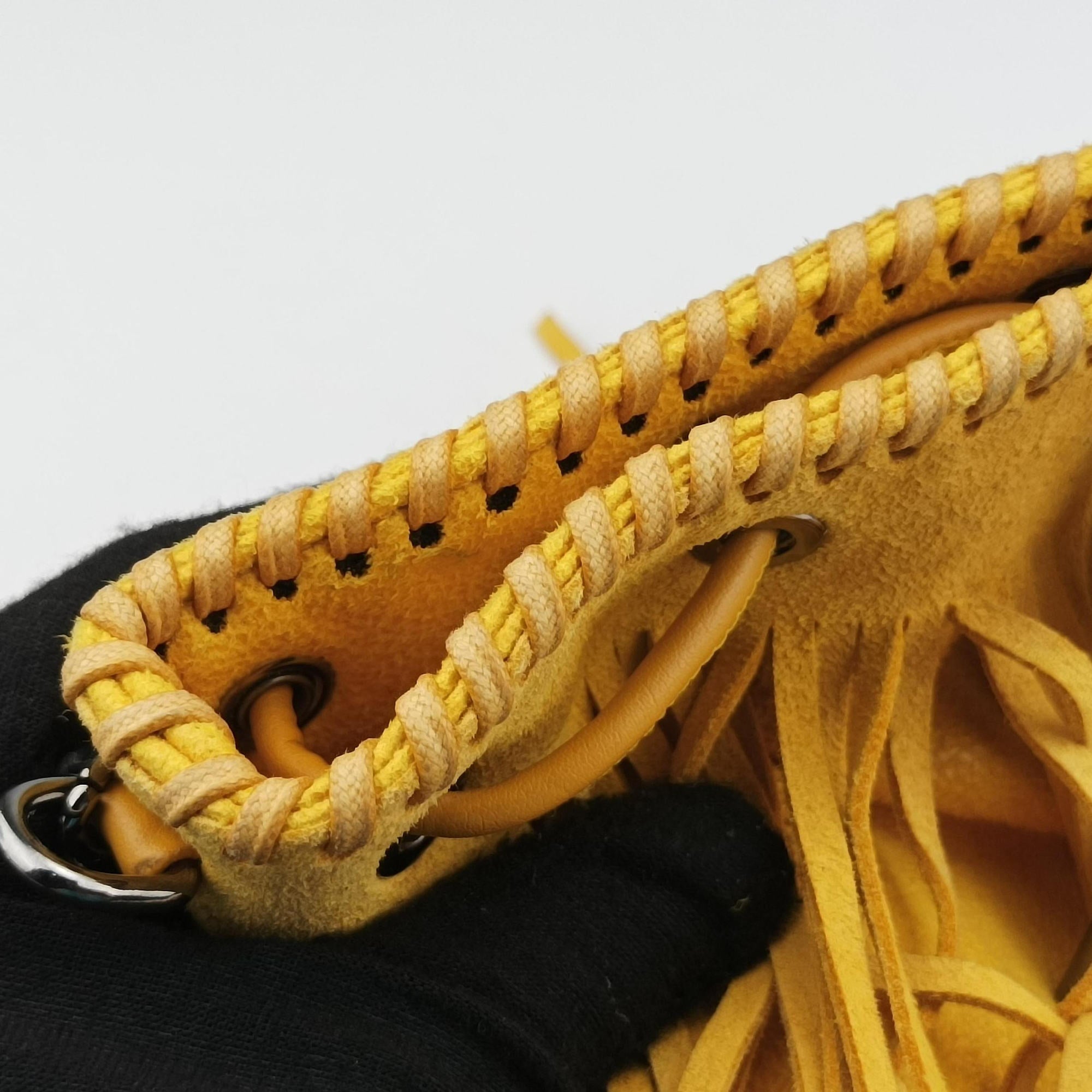 Pre-owned Stella McCartney Falabella Yellow Suede × Leather  shoulderbag | stylenewstar