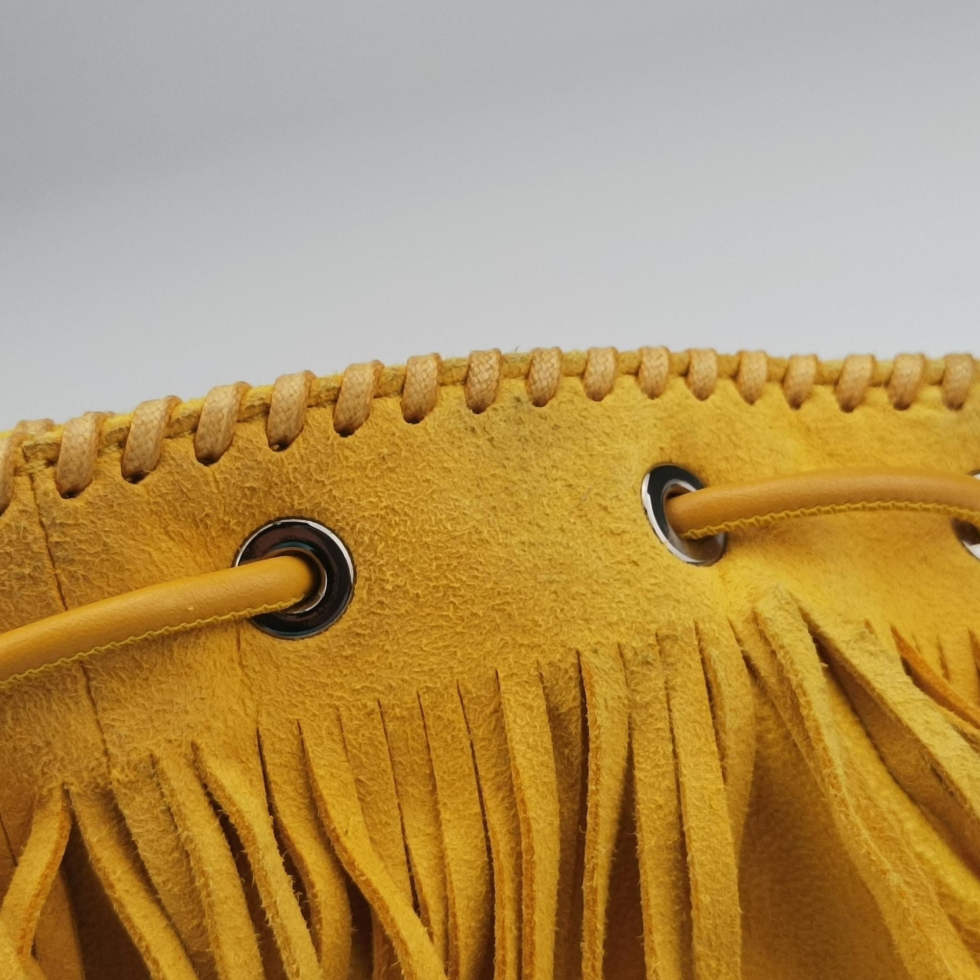 Pre-owned Stella McCartney Falabella Yellow Suede × Leather  shoulderbag | stylenewstar
