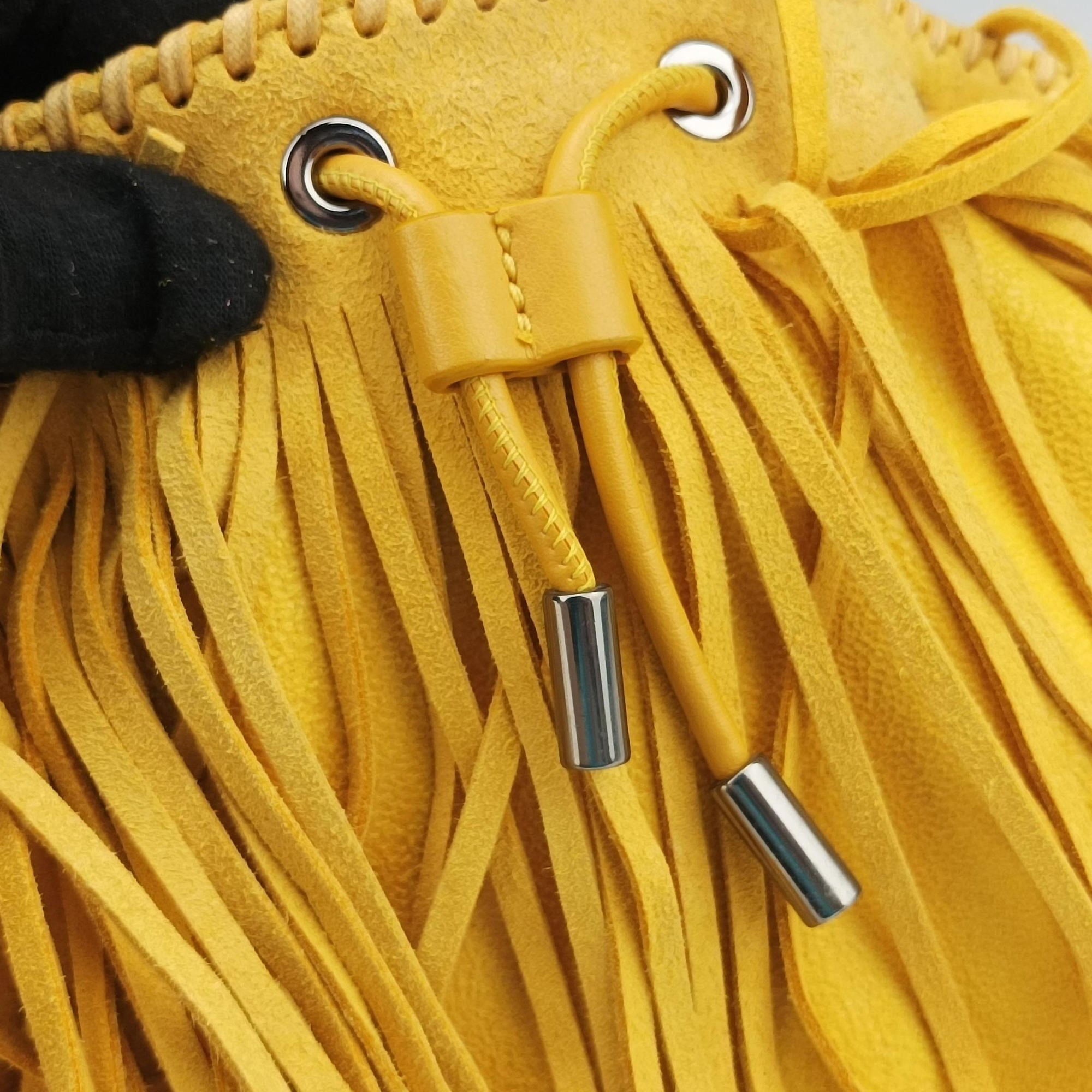 Pre-owned Stella McCartney Falabella Yellow Suede × Leather  shoulderbag | stylenewstar