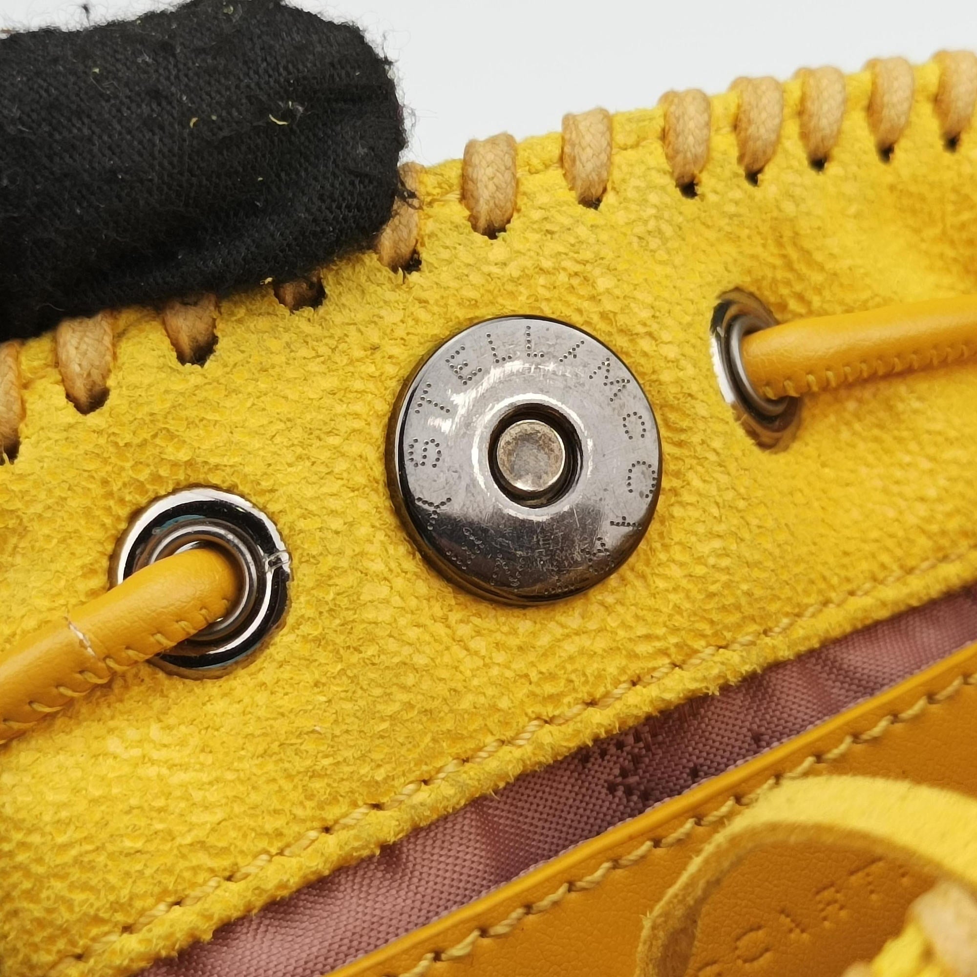 Pre-owned Stella McCartney Falabella Yellow Suede × Leather  shoulderbag | stylenewstar