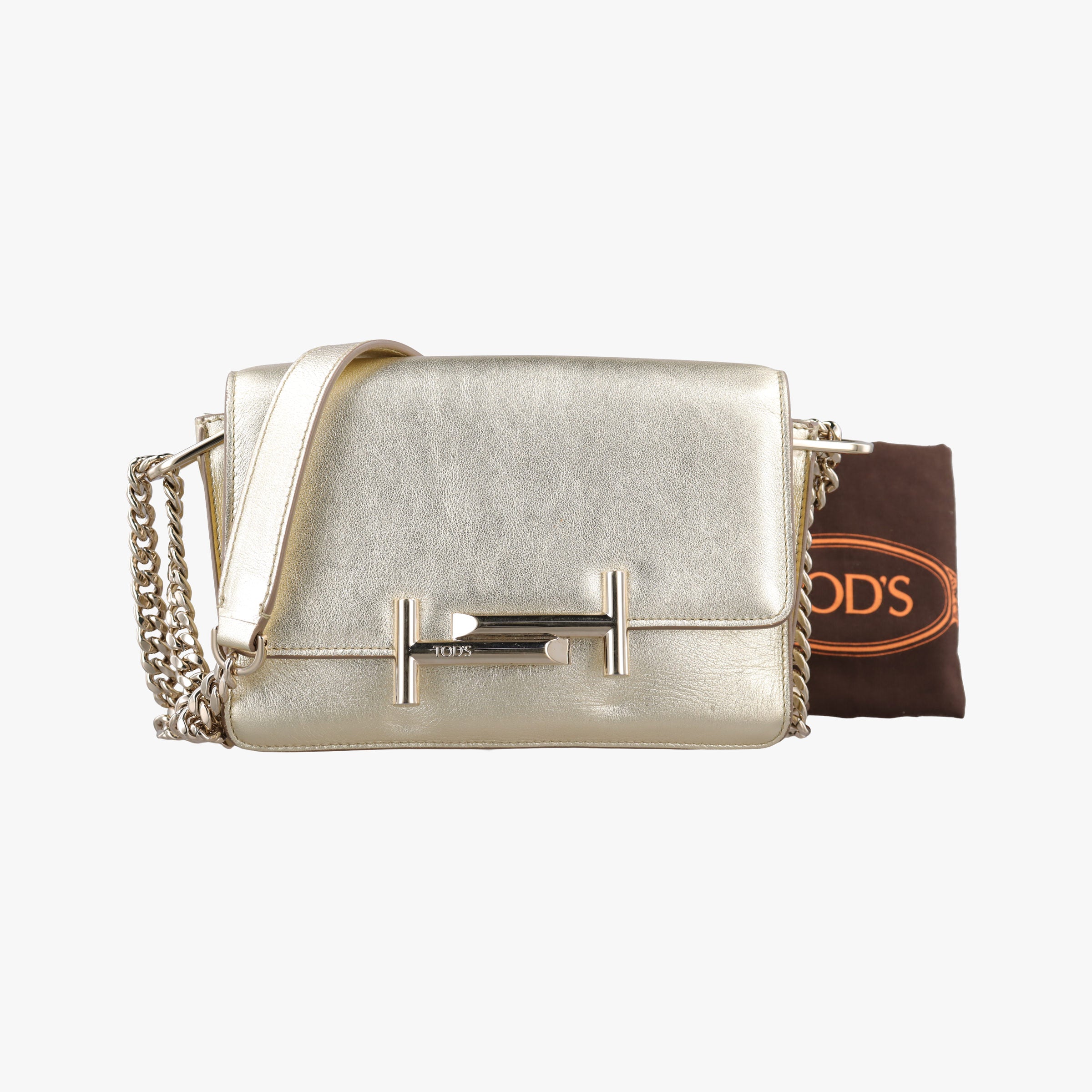 Secondhand TODS Double T Golden Leather  shoulderbag | stylenewstar