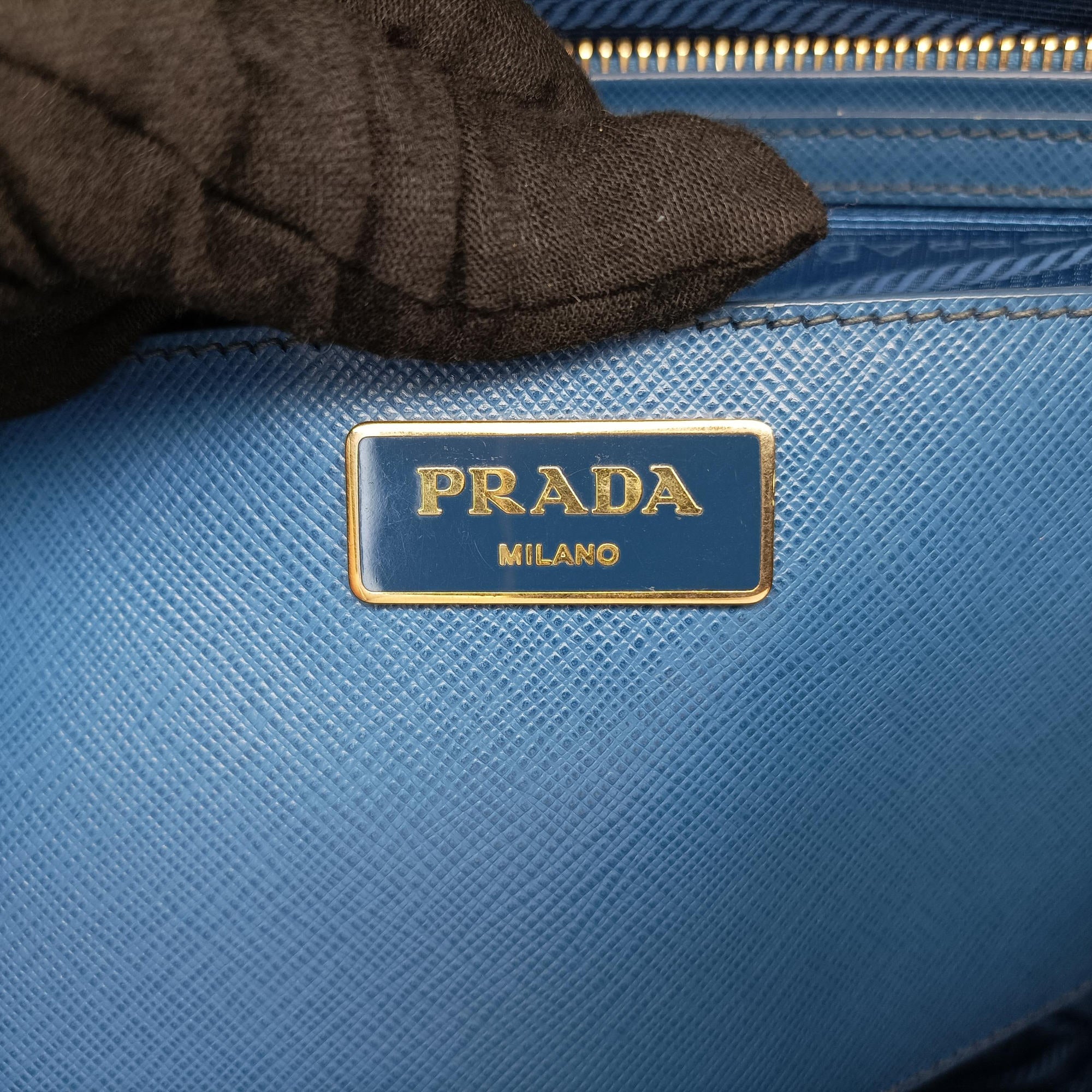 Pre-owned Prada Galleria Blue SAFFIANO Leather BN2274 shoulderbag | stylenewstar
