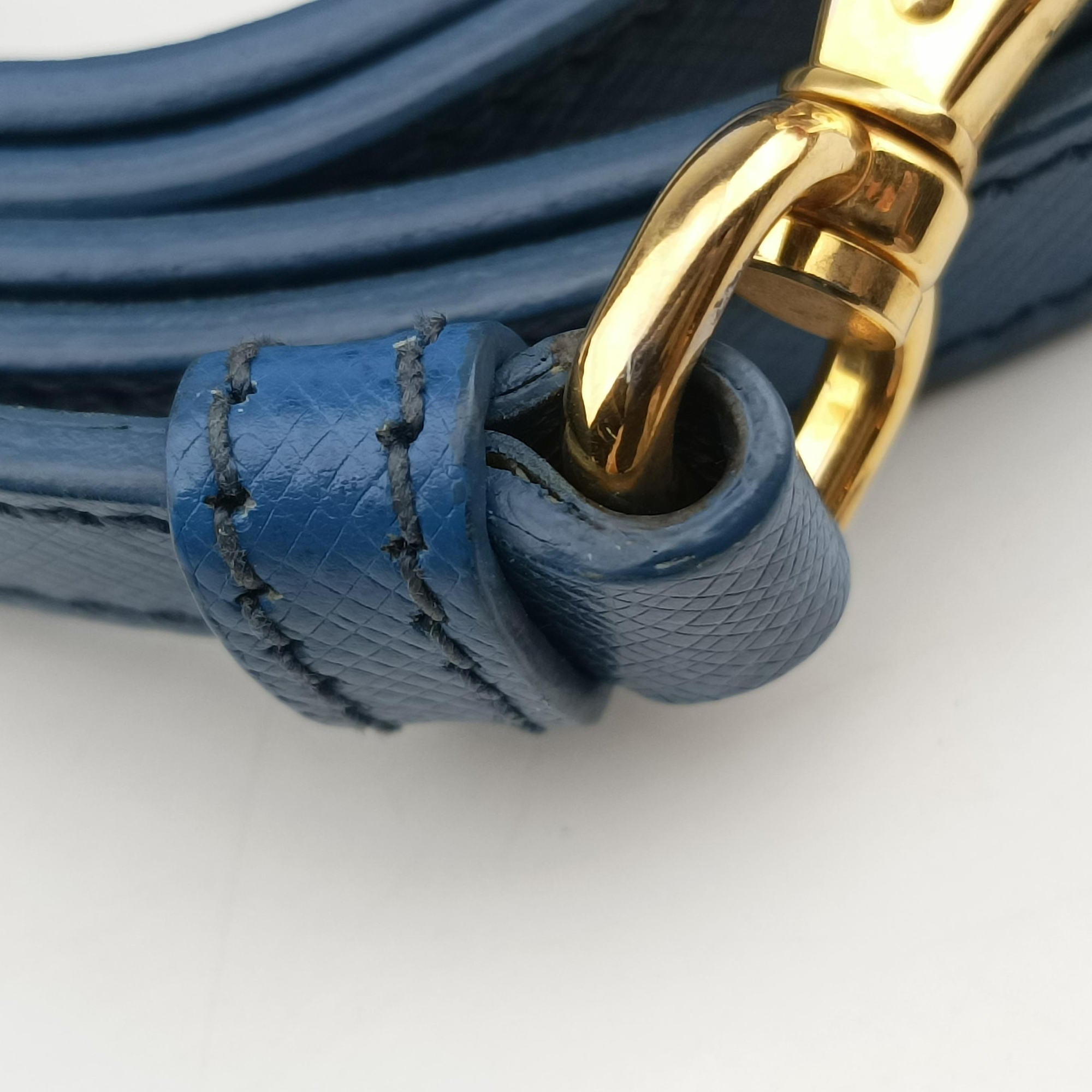 Pre-owned Prada Galleria Blue SAFFIANO Leather BN2274 shoulderbag | stylenewstar