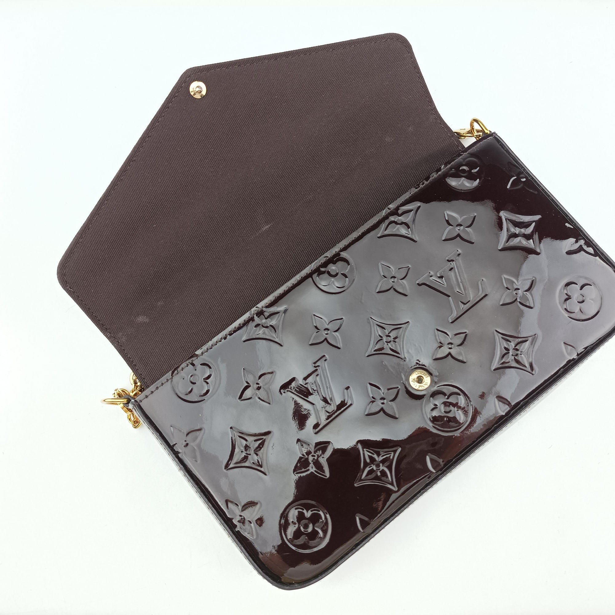 Vintage Louis Vuitton Pochette Felice Amarante Vernis M61267 shoulderbag | stylenewstar