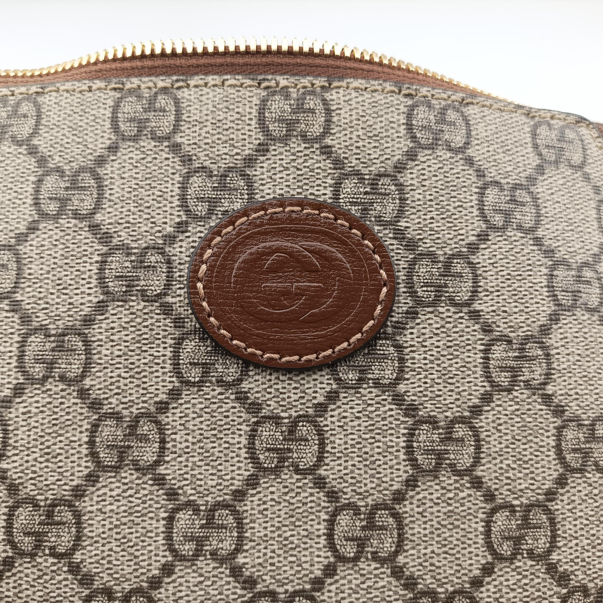 Pre-owned Gucci Interlocking G Messenger Beige × Brown PVC coated canvas× Leather 723306 shoulderbag | stylenewstar