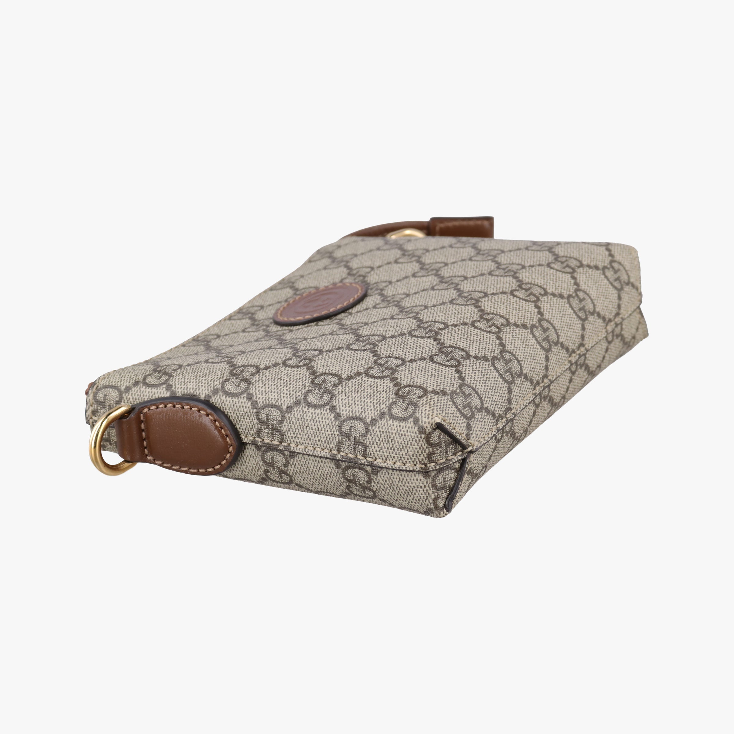 Pre-owned Gucci Interlocking G Messenger Beige × Brown PVC coated canvas× Leather 723306 shoulderbag | stylenewstar