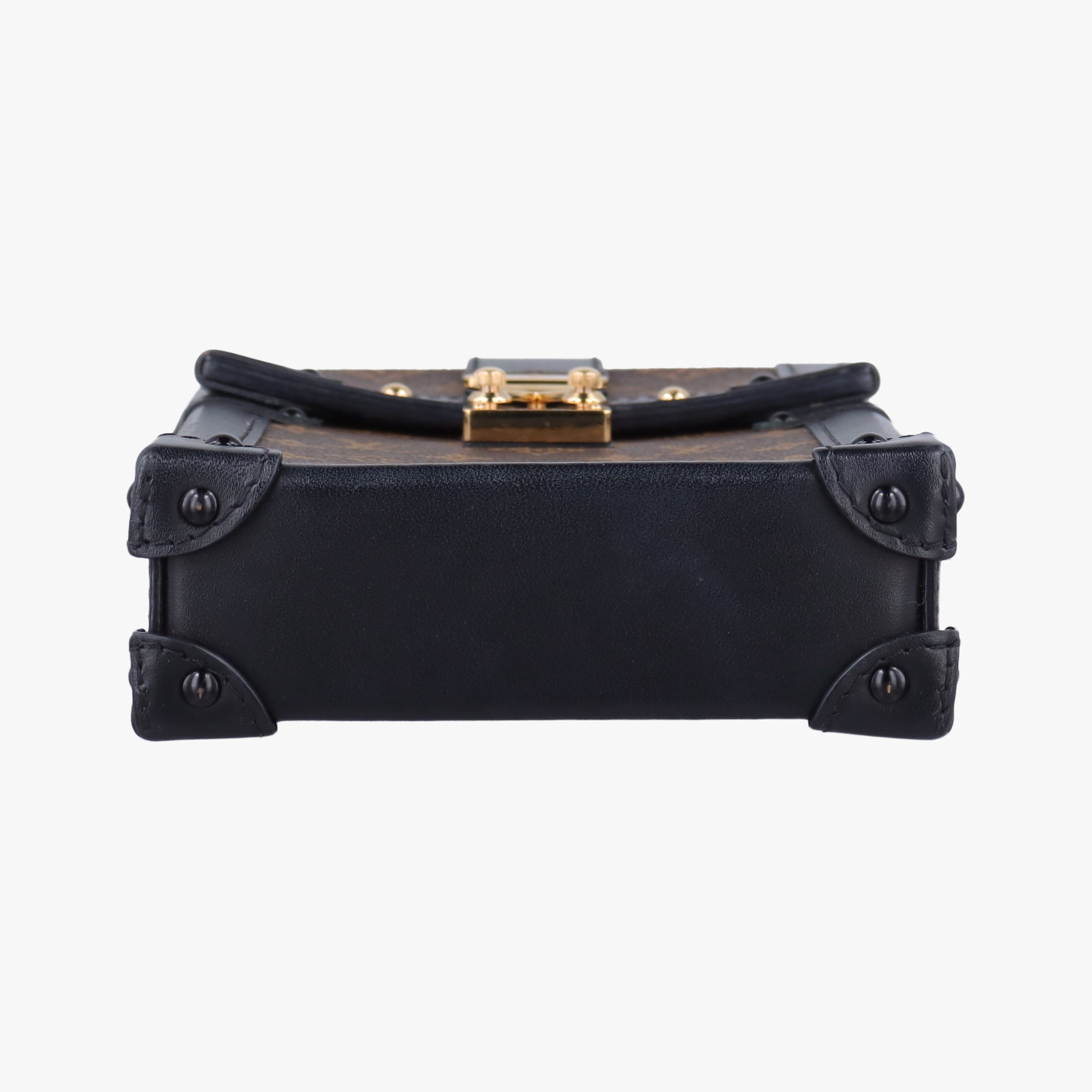 Pre-owned Louis Vuitton Vertical Trunk Pochette Brown×Black Monogram Canvas x leather M63913 shoulderbag | stylenewstar