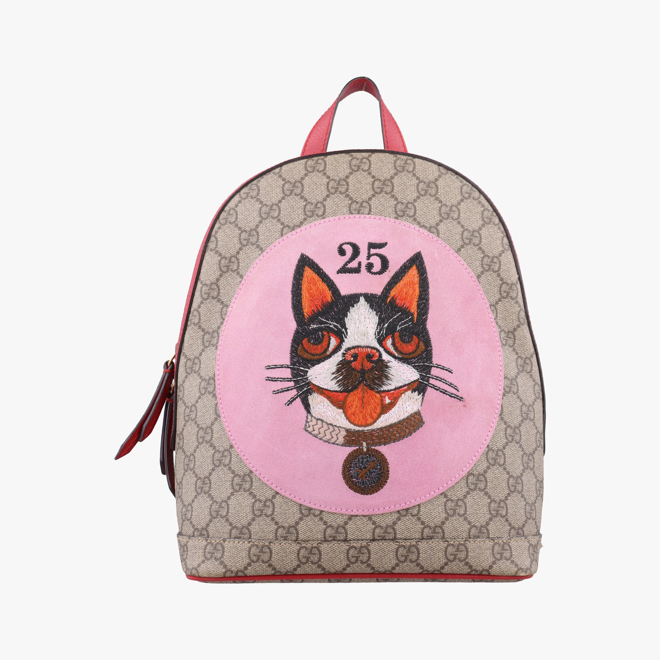 Pre-owned Gucci GG Supreme Bosco dog print Multicolour PVC coated canvas 495621 backpack/rucksack | stylenewstar