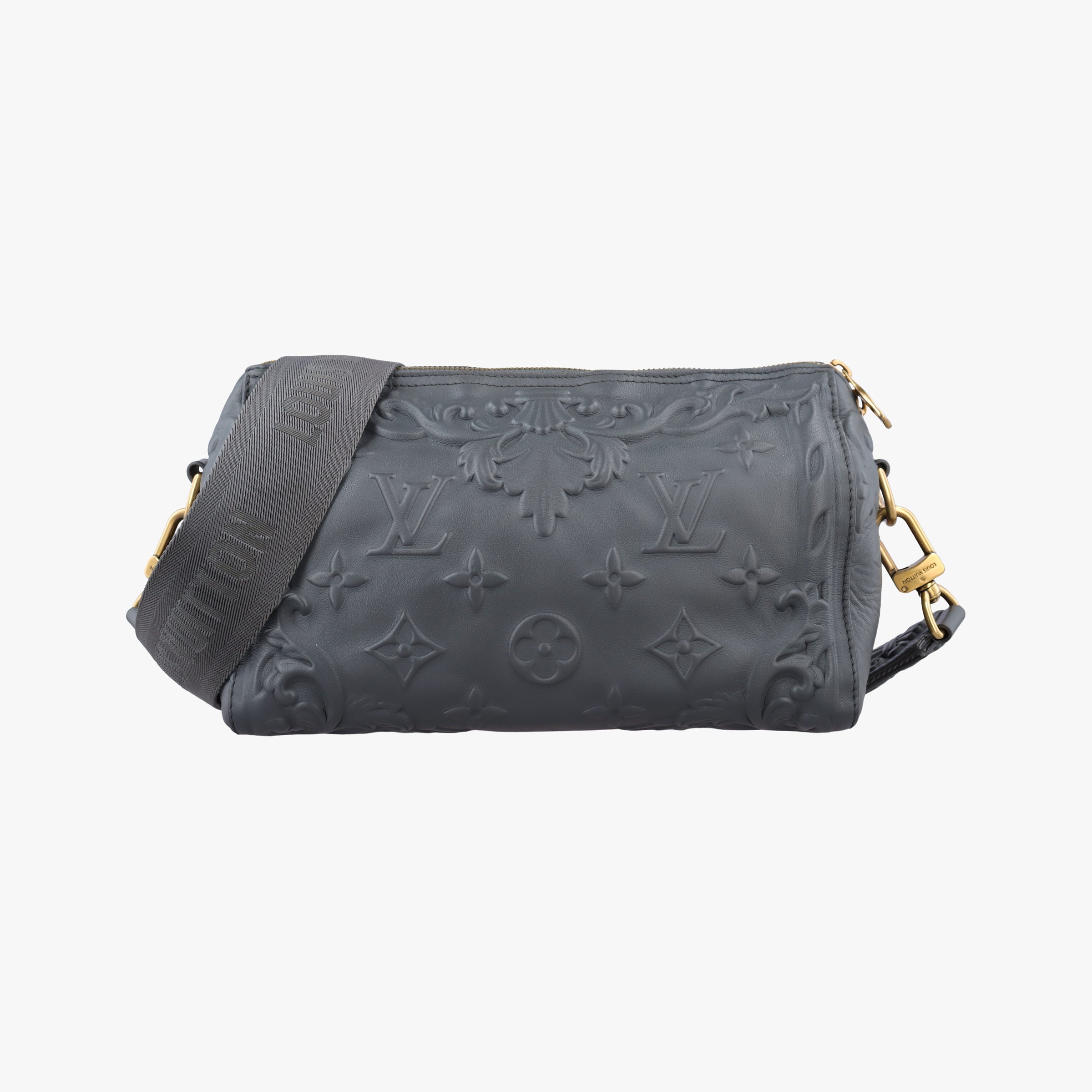 Pre-owned Louis Vuitton Versailles Ornament City Keepall Dark Shadow Gray Debossed Monogram M21835 shoulderbag | stylenewstar