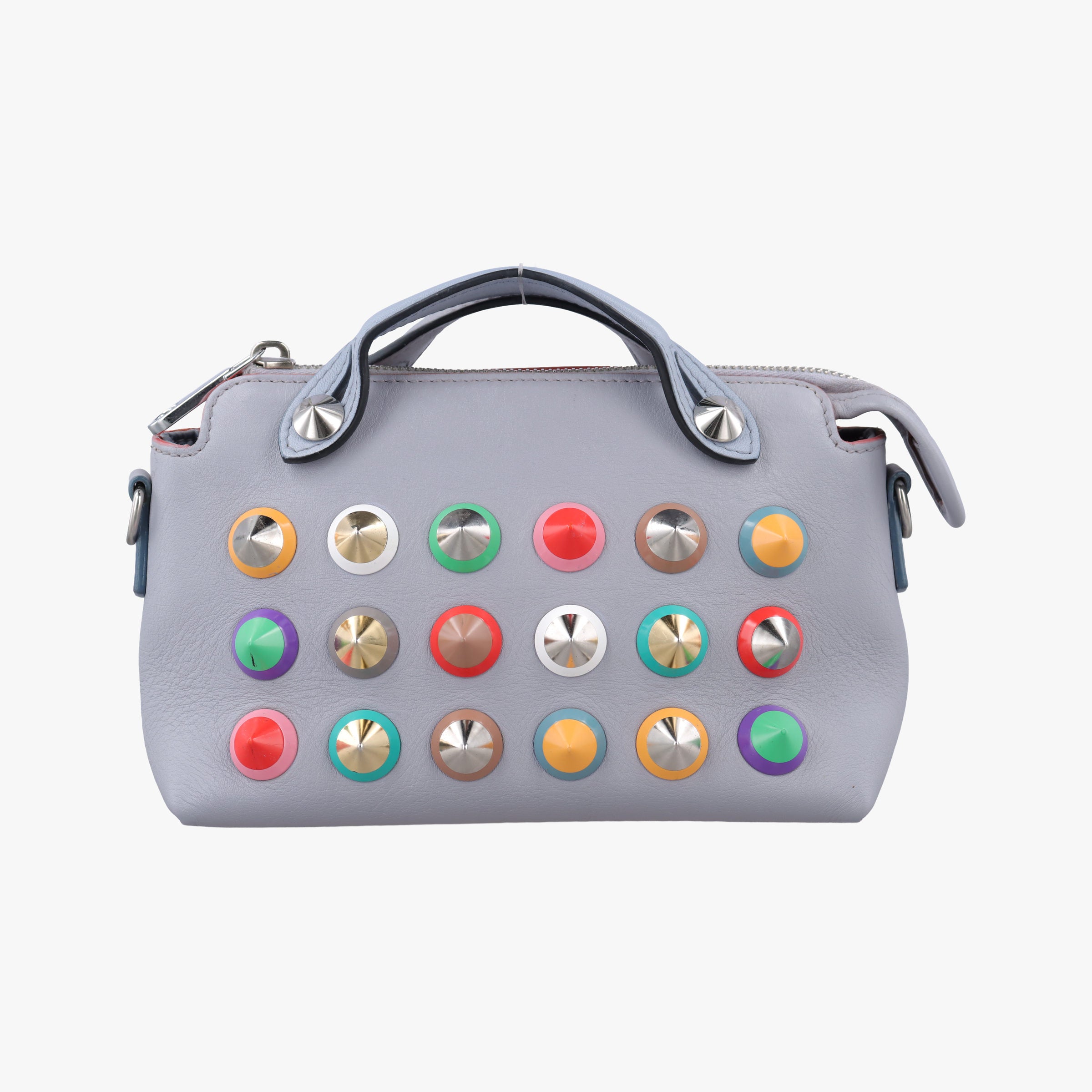 Pre-owned Fendi By the Way Gray × Multi Leather 8BL135 handbag | stylenewstar