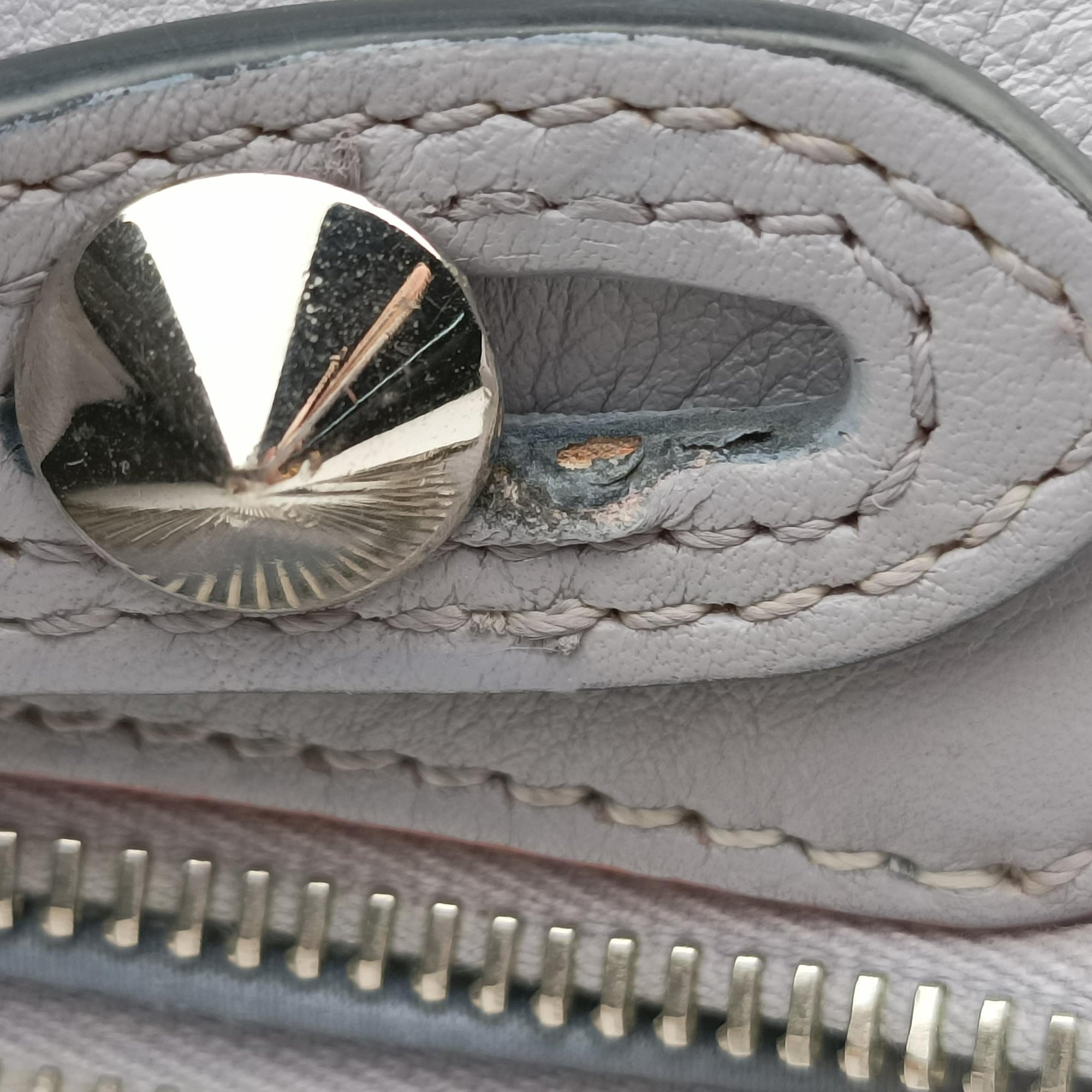 Pre-owned Fendi By the Way Gray × Multi Leather 8BL135 handbag | stylenewstar