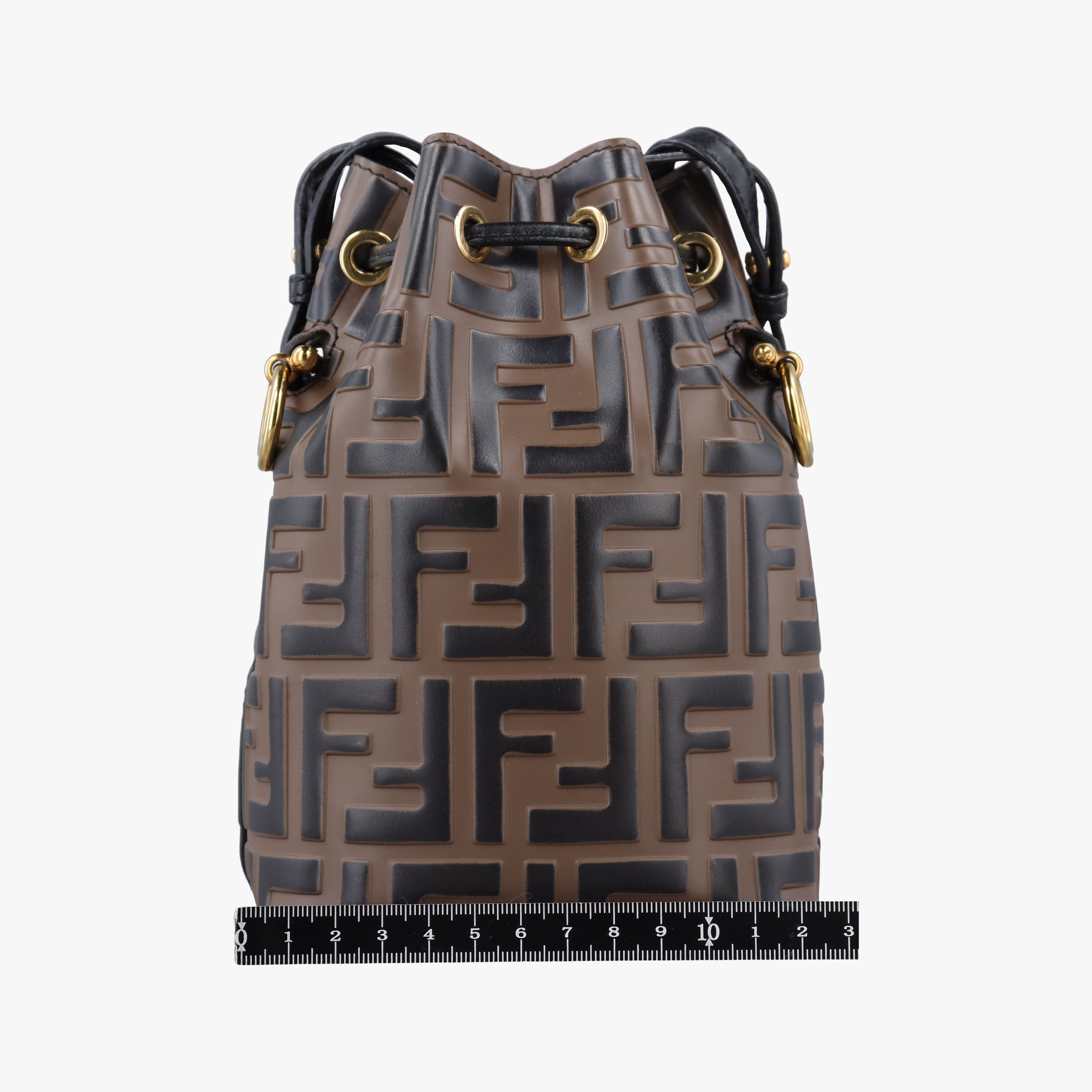Pre-owned Fendi Mon Tresor Mini Bucket Brown Leather 8BS010/8AV105 shoulderbag | stylenewstar