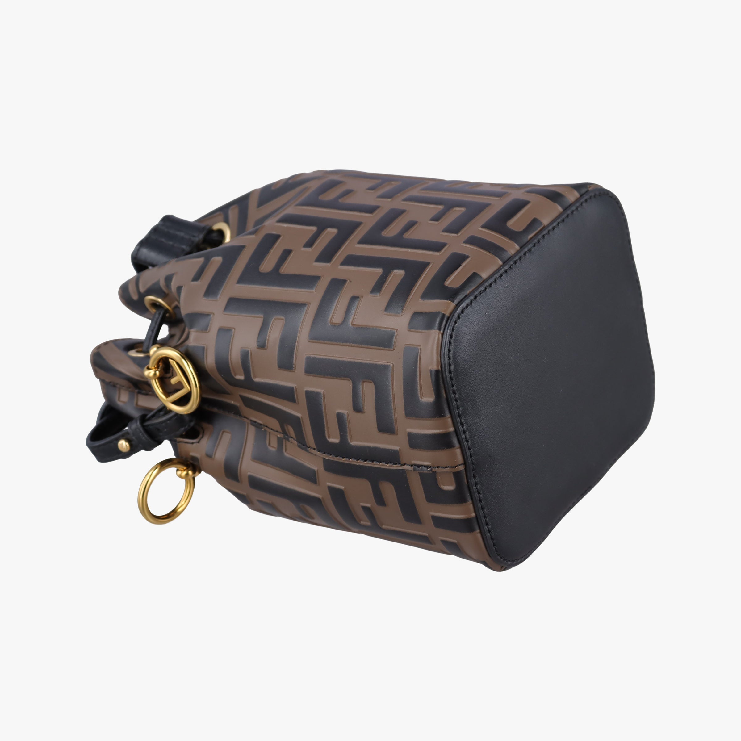 Pre-owned Fendi Mon Tresor Mini Bucket Brown Leather 8BS010/8AV105 shoulderbag | stylenewstar