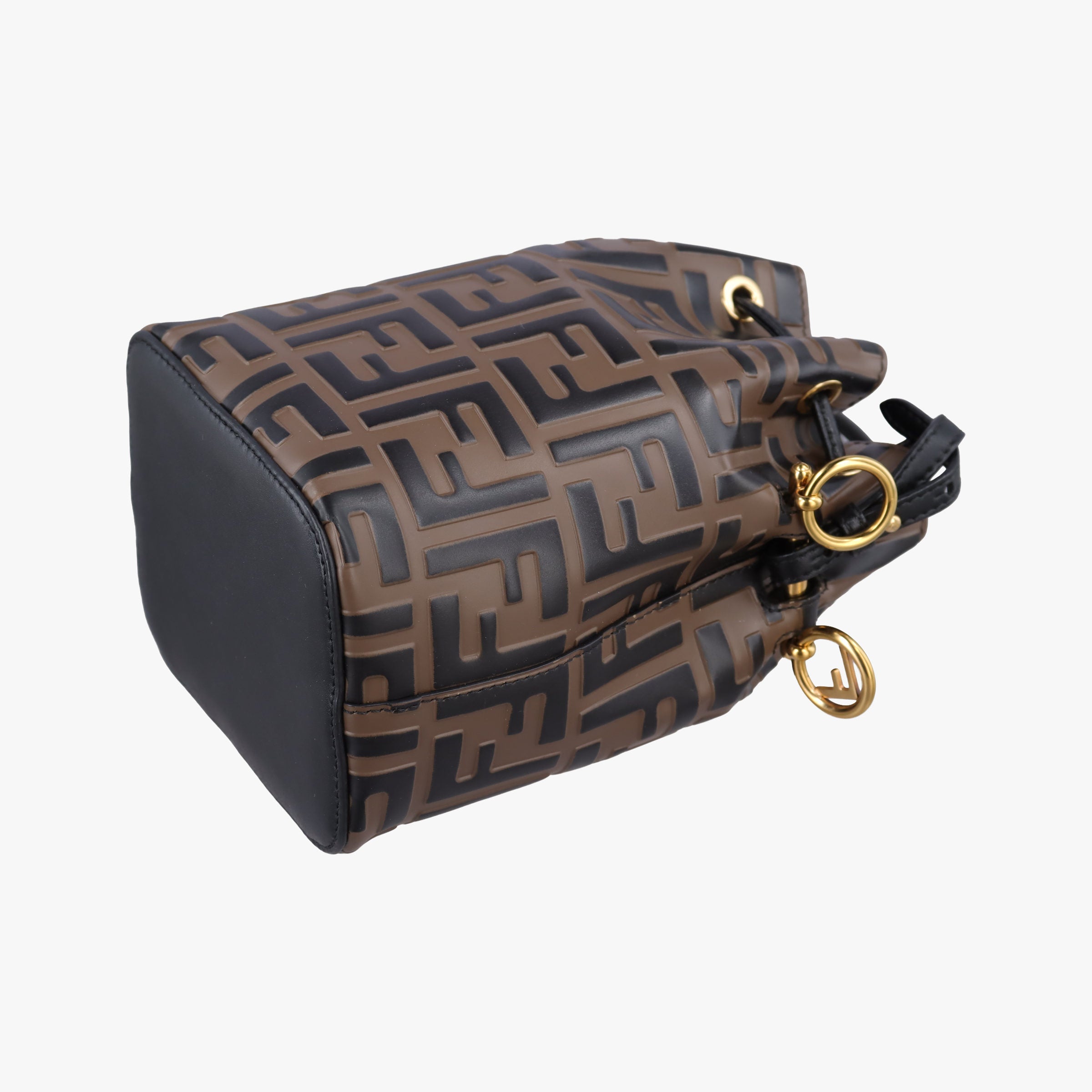 Pre-owned Fendi Mon Tresor Mini Bucket Brown Leather 8BS010/8AV105 shoulderbag | stylenewstar