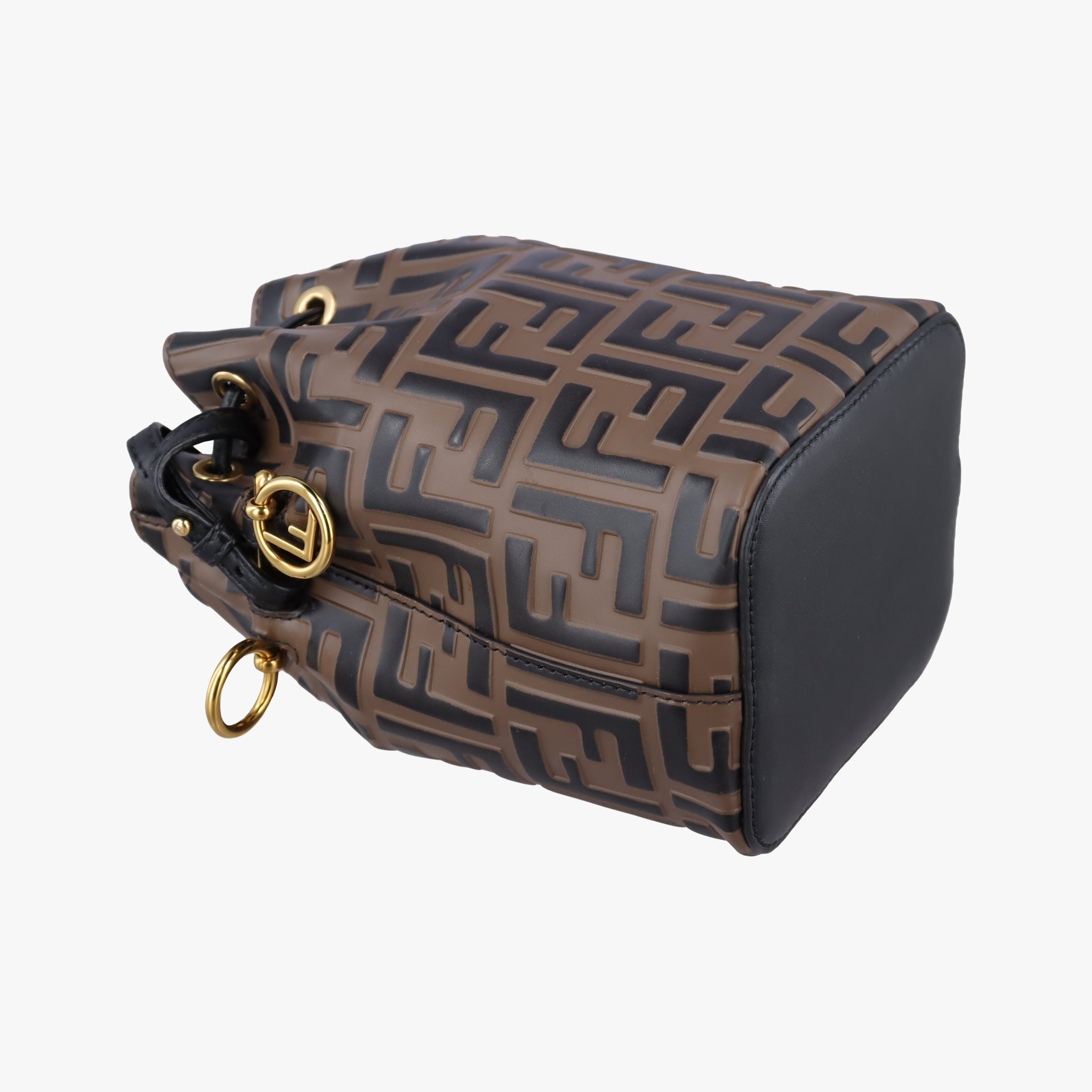 Pre-owned Fendi Mon Tresor Mini Bucket Brown Leather 8BS010/8AV105 shoulderbag | stylenewstar