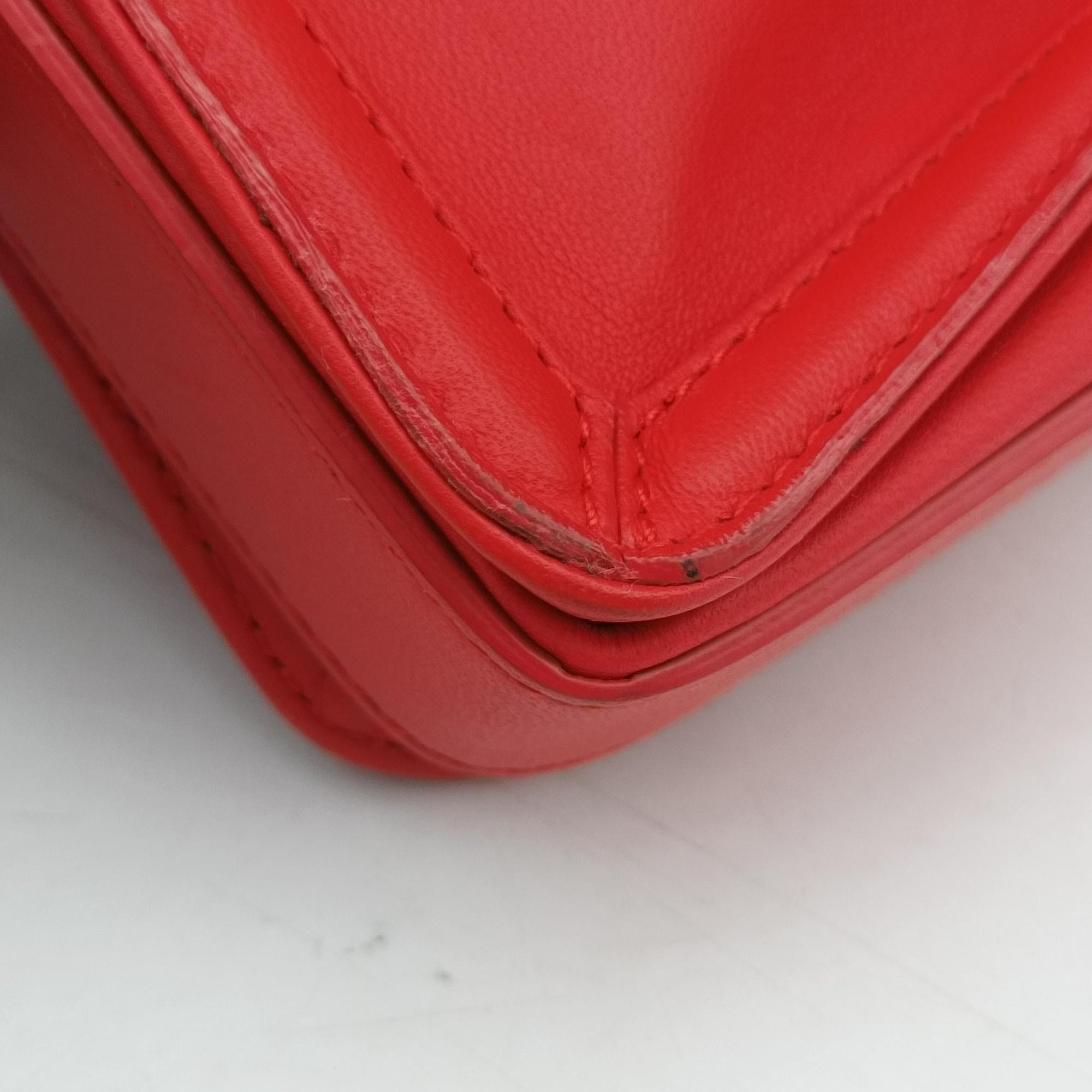 Pre-owned Bottega Veneta Intrecciato Rialto Red lambskin  shoulderbag | stylenewstar