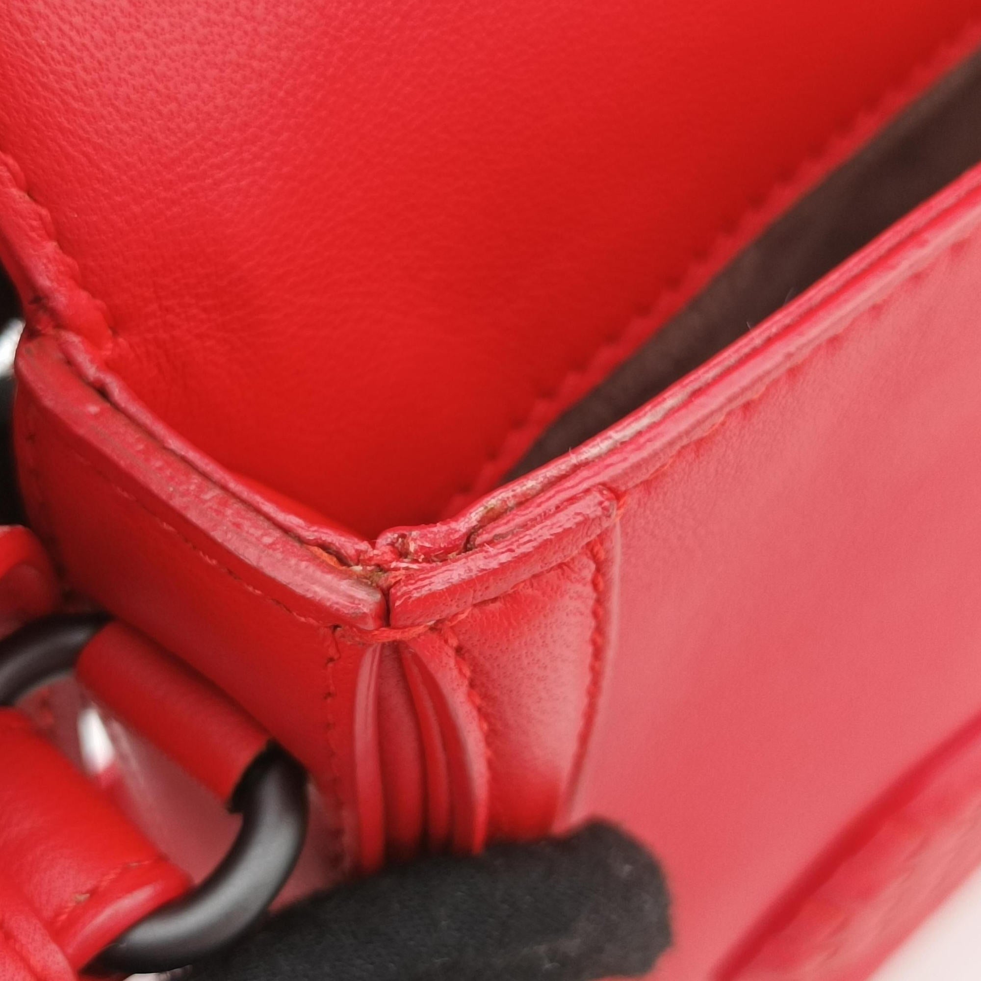 Pre-owned Bottega Veneta Intrecciato Rialto Red lambskin  shoulderbag | stylenewstar