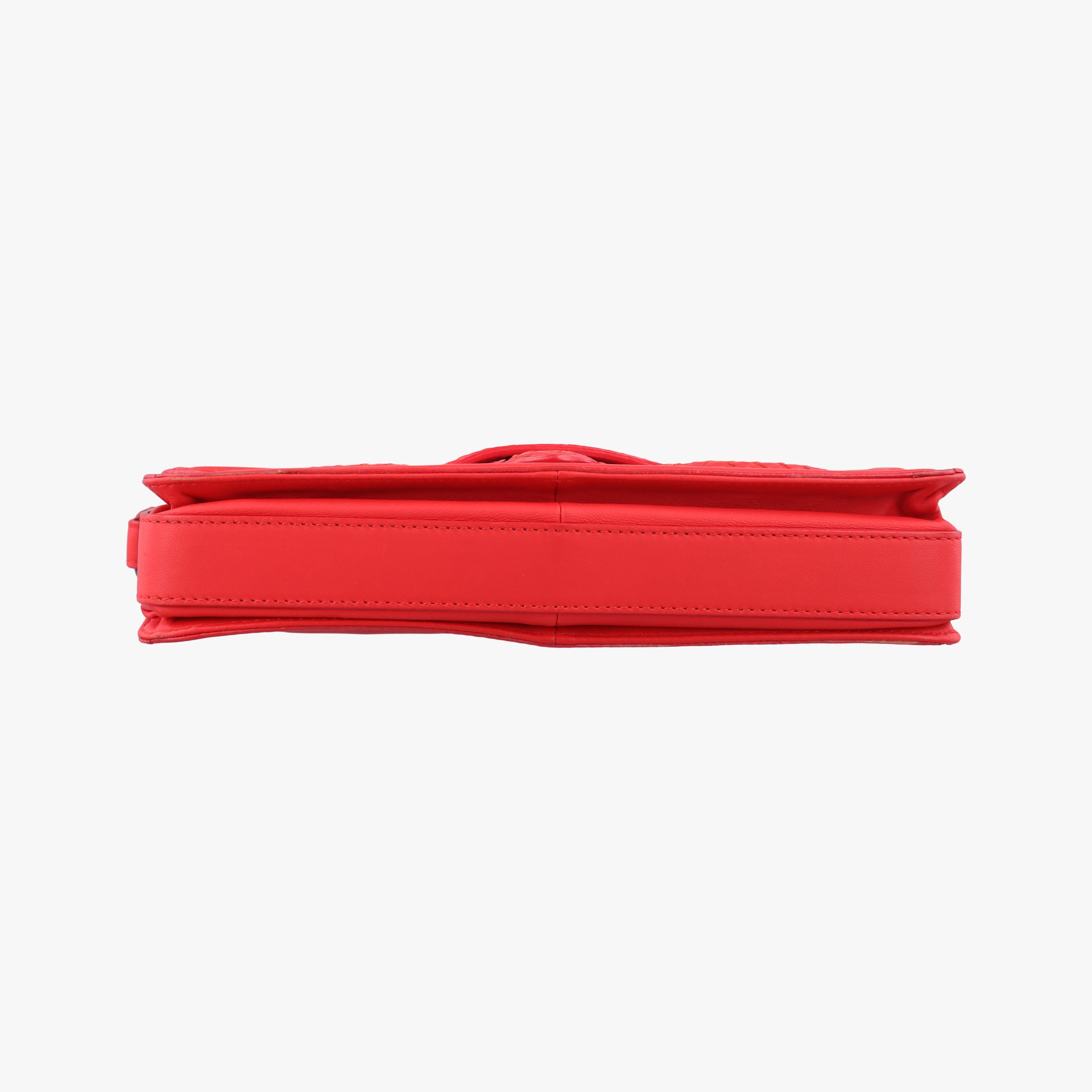 Pre-owned Bottega Veneta Intrecciato Rialto Red lambskin  shoulderbag | stylenewstar