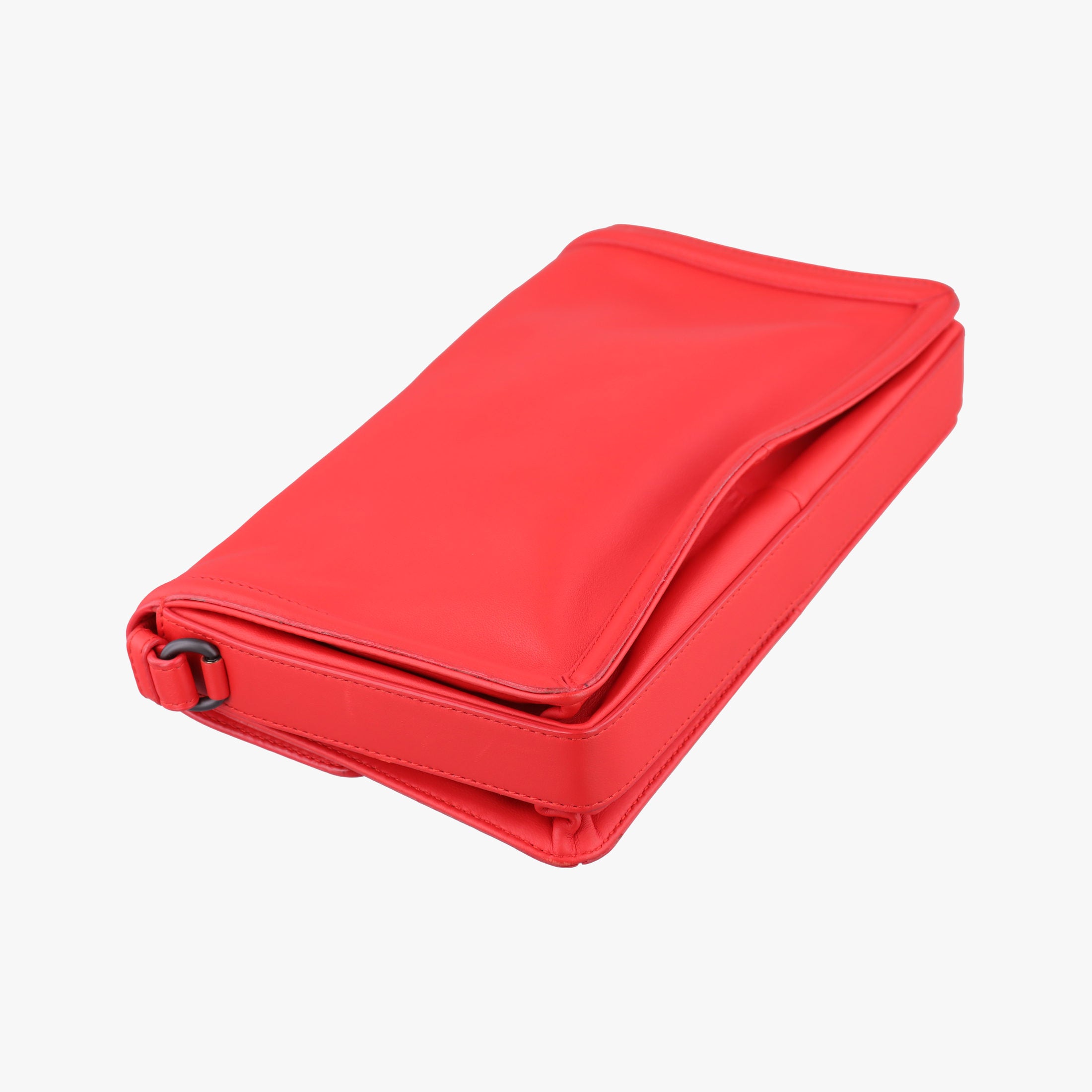 Pre-owned Bottega Veneta Intrecciato Rialto Red lambskin  shoulderbag | stylenewstar