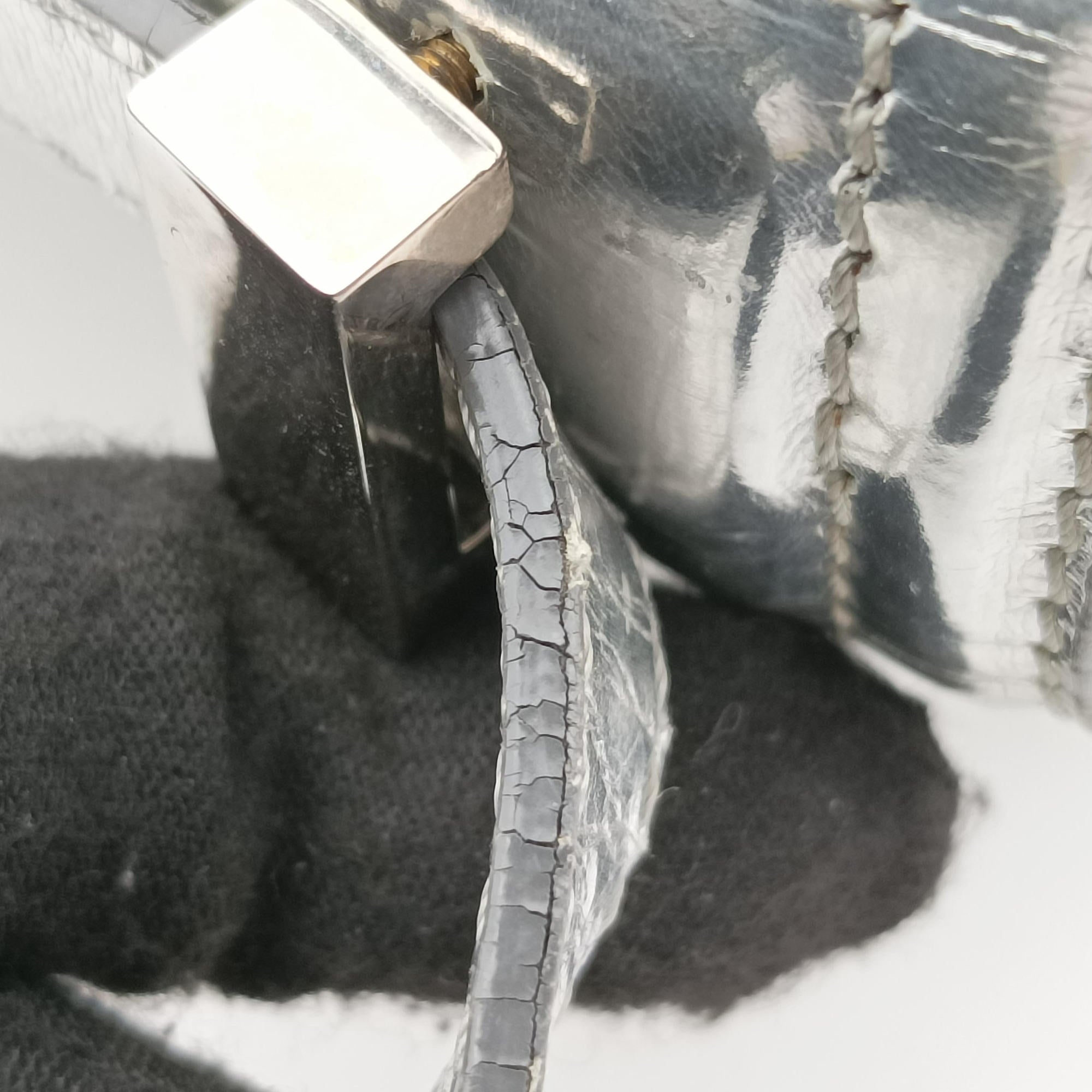 Pre-owned Givenchy Pandora Box Silver Patent Leather  shoulderbag | stylenewstar