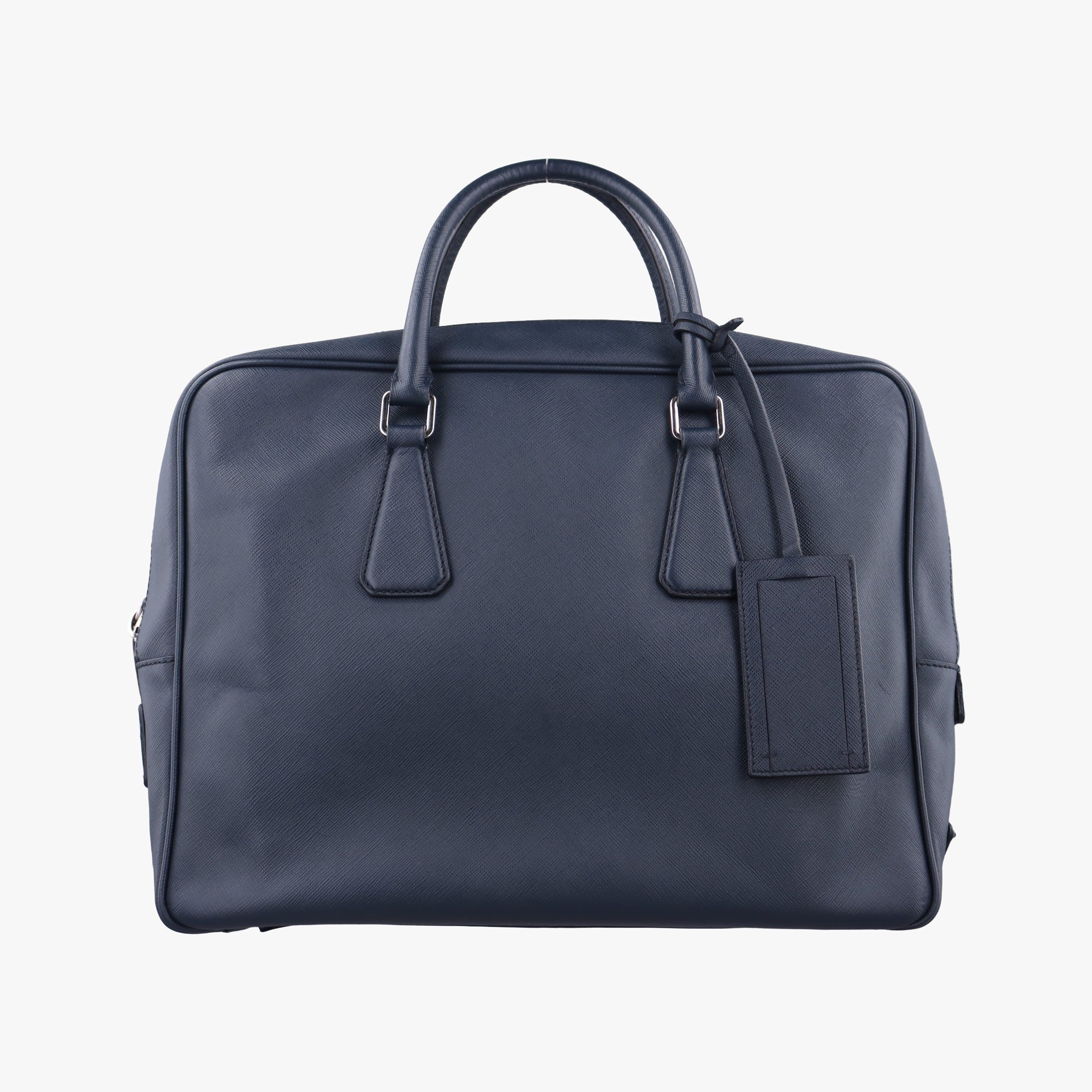 Pre-owned Prada business bag briefcase Navy SAFFIANO Leather 2VE363 handbag | stylenewstar