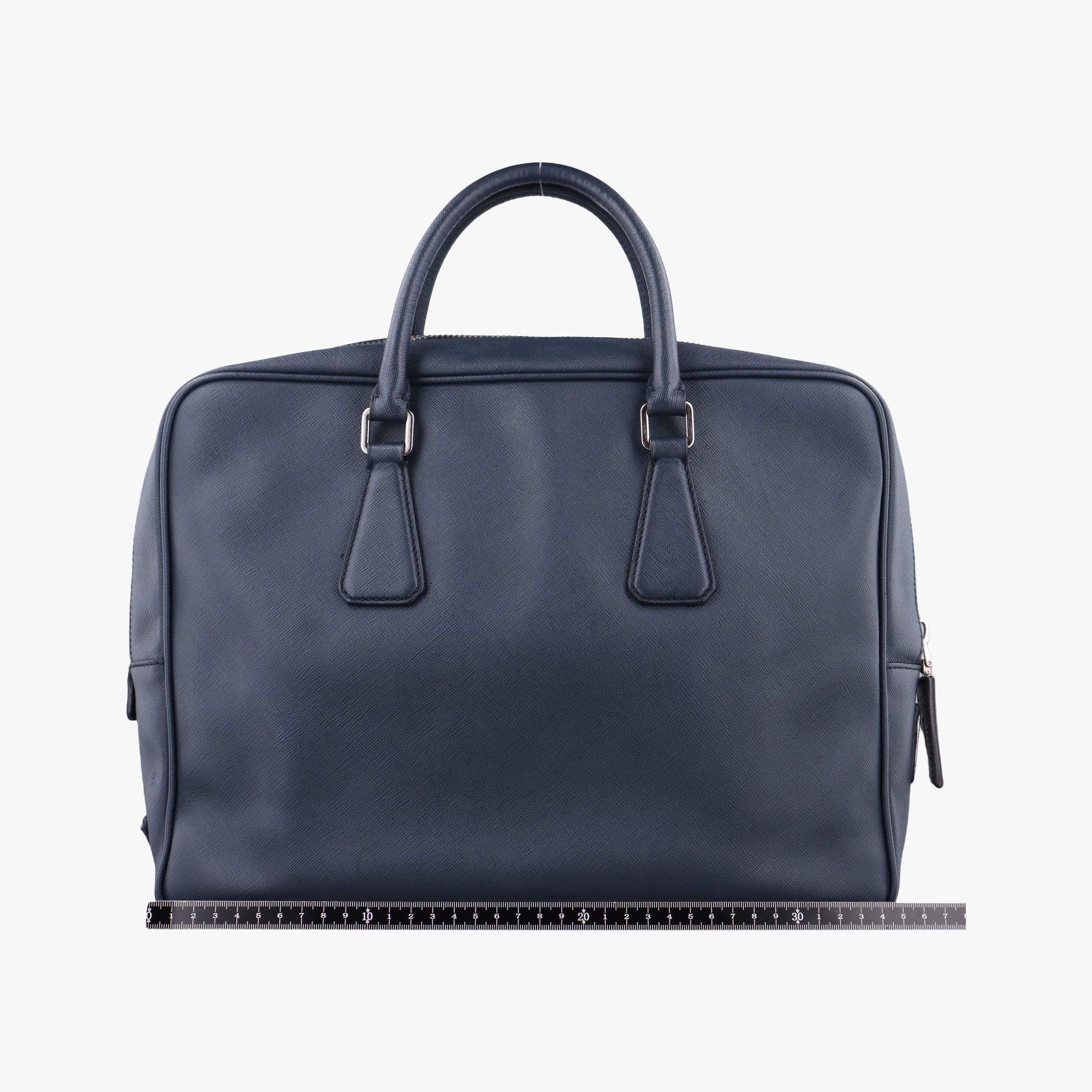 Pre-owned Prada business bag briefcase Navy SAFFIANO Leather 2VE363 handbag | stylenewstar