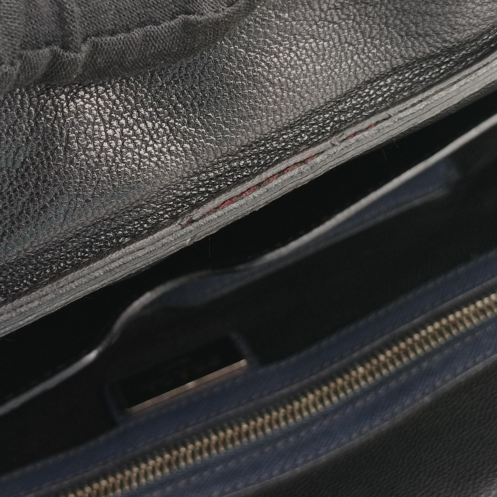 Pre-owned Prada business bag briefcase Navy SAFFIANO Leather 2VE363 handbag | stylenewstar