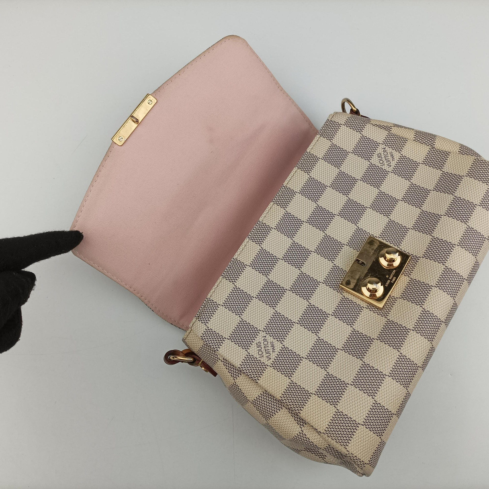 Vintage Louis Vuitton CROISETTE Azur Damier Canvas N41581 shoulderbag | stylenewstar
