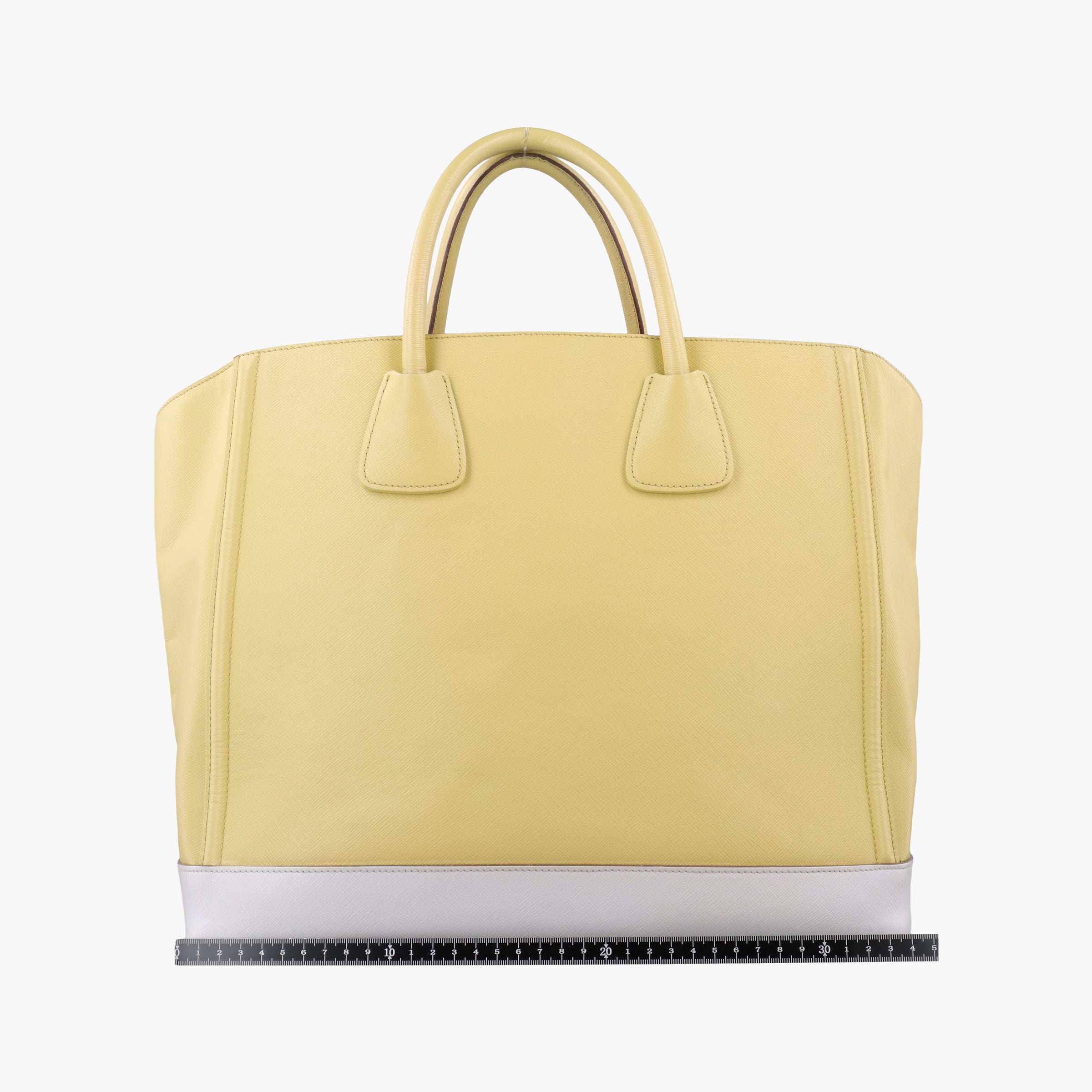 Secondhand Prada Tote bag YellowxWhite Saffiano leather  handbag | stylenewstar