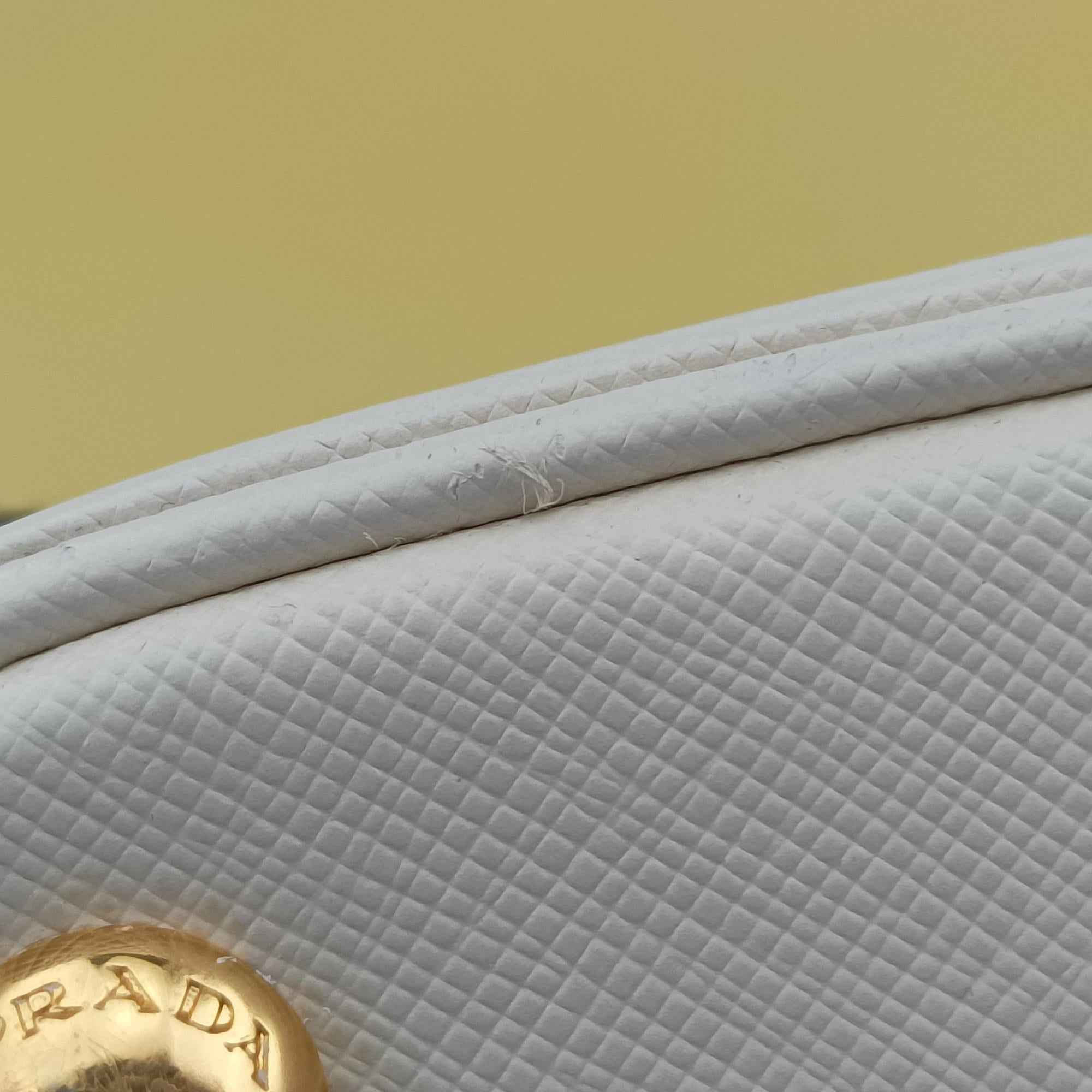Secondhand Prada Tote bag YellowxWhite Saffiano leather  handbag | stylenewstar