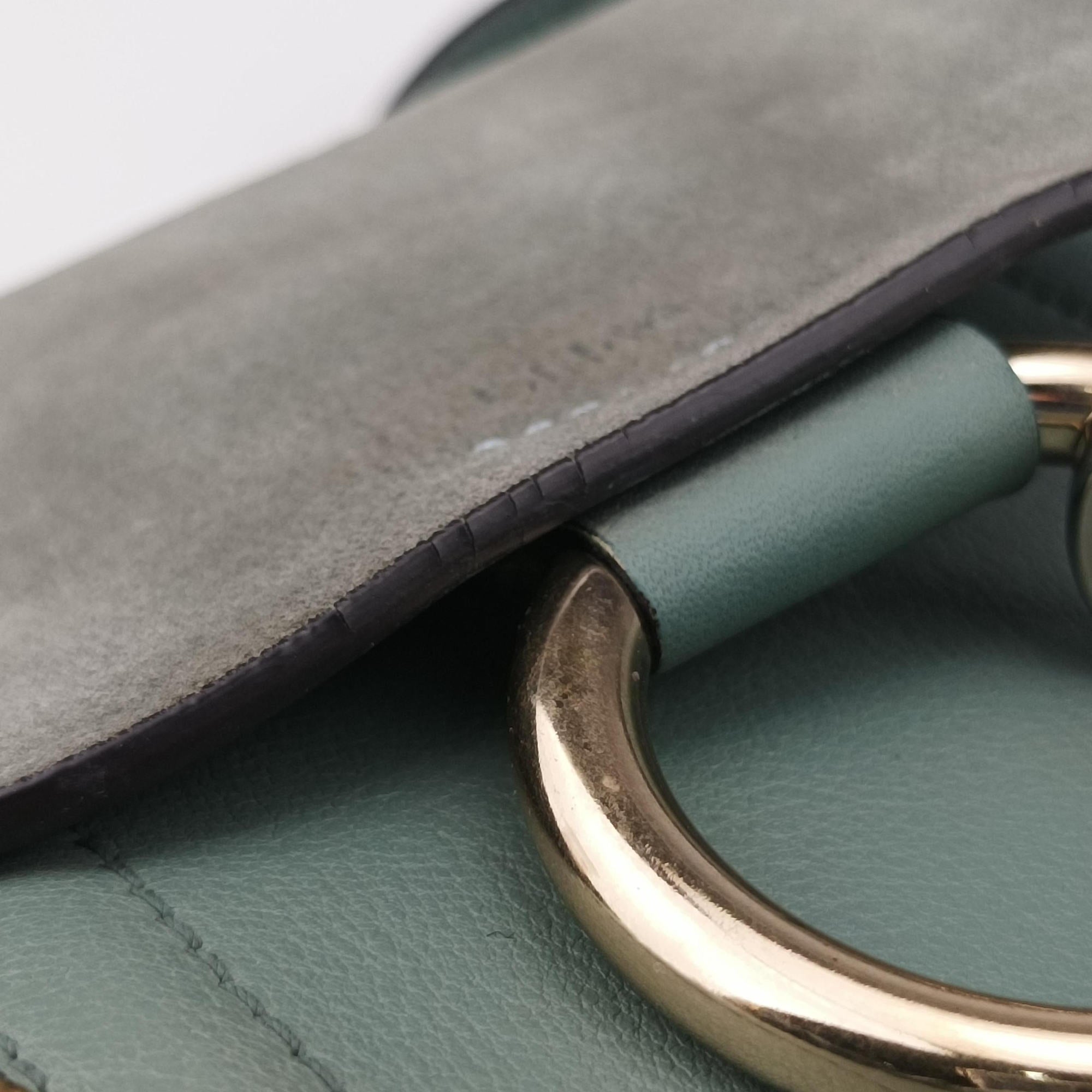 Pre-owned Chloe FAYE mini Blue Leather × Suede  backpack/rucksack | stylenewstar