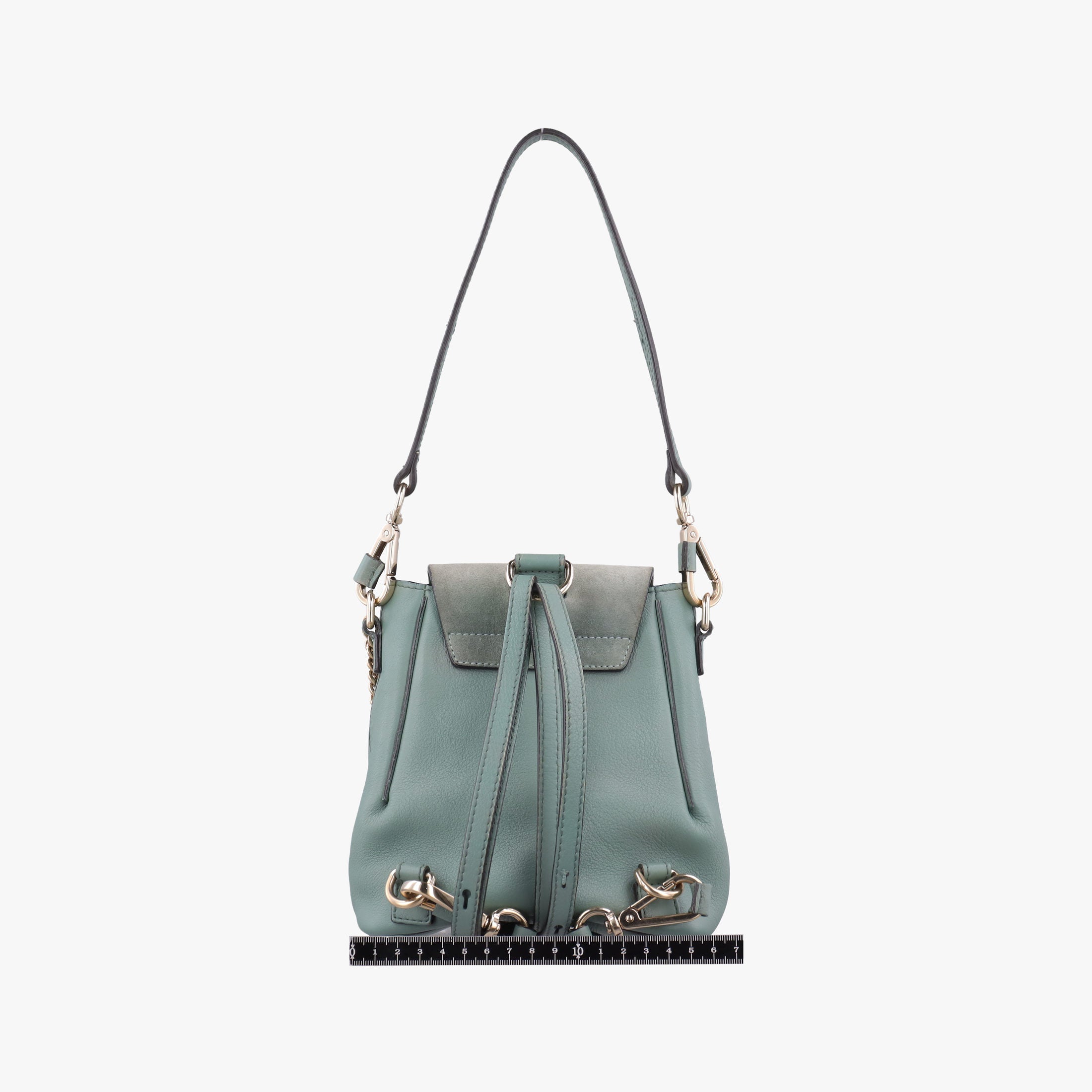 Pre-owned Chloe FAYE mini Blue Leather × Suede  backpack/rucksack | stylenewstar