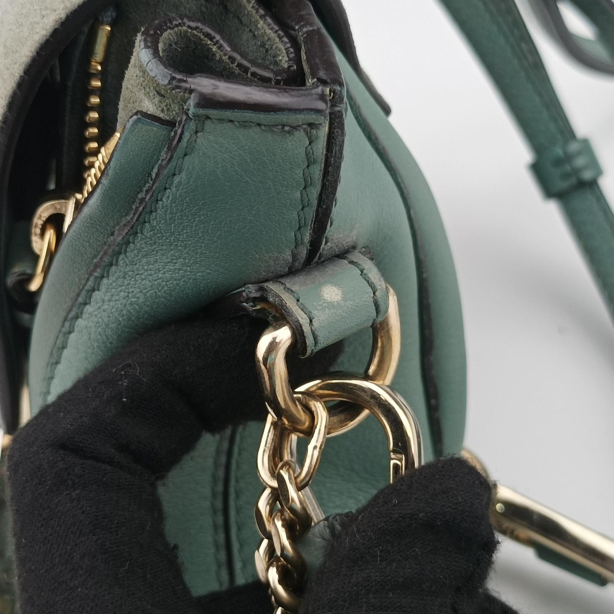 Pre-owned Chloe FAYE mini Blue Leather × Suede  backpack/rucksack | stylenewstar