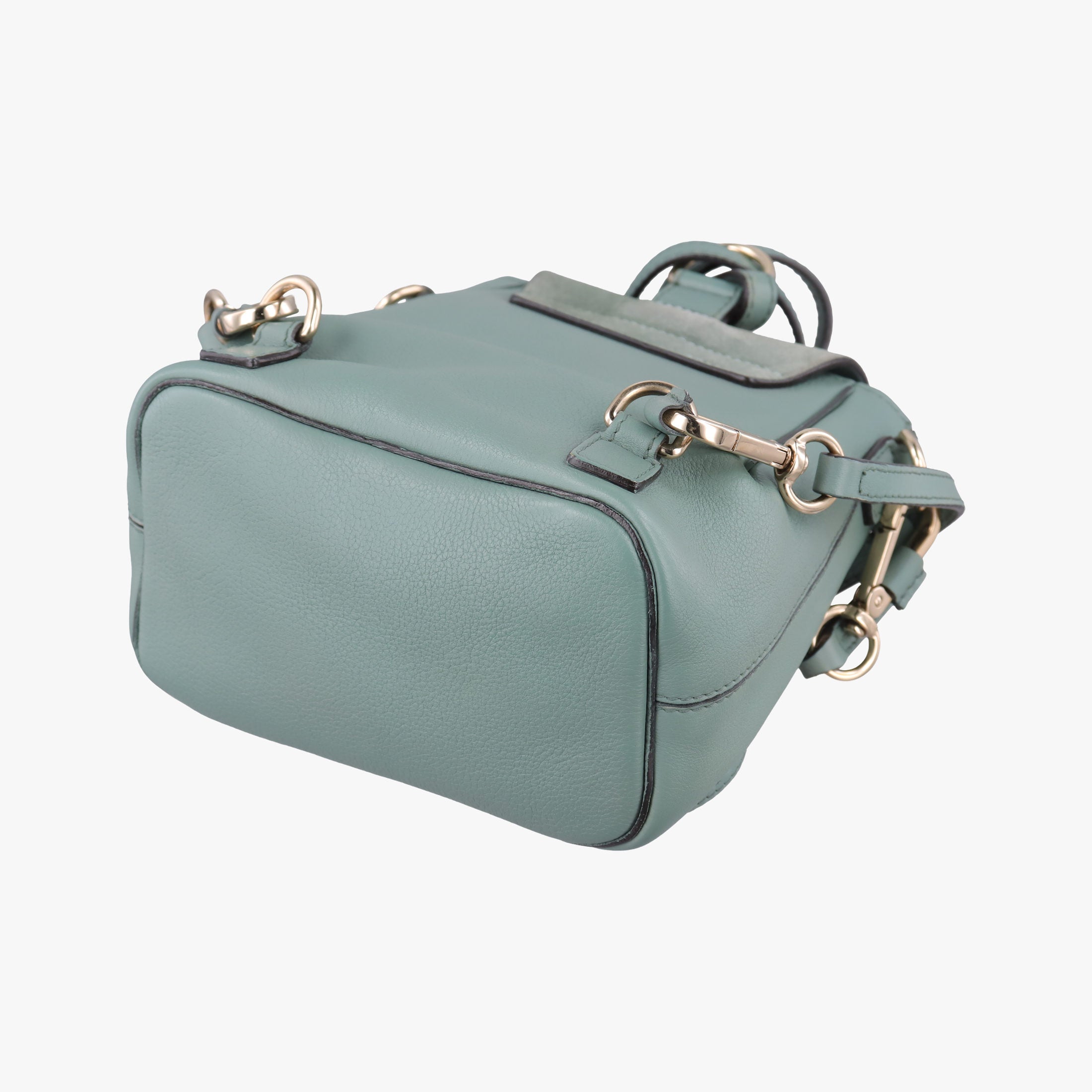 Pre-owned Chloe FAYE mini Blue Leather × Suede  backpack/rucksack | stylenewstar