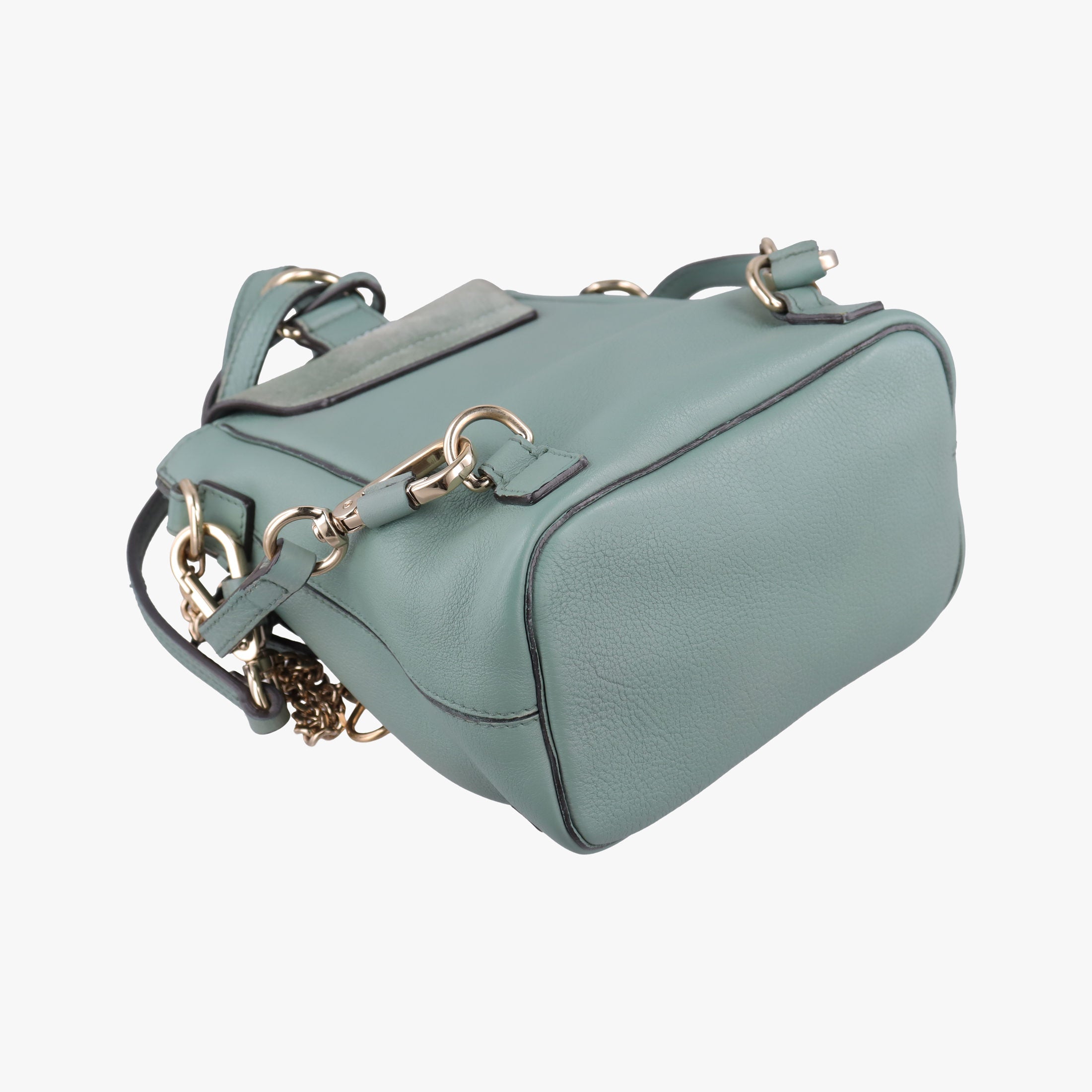 Pre-owned Chloe FAYE mini Blue Leather × Suede  backpack/rucksack | stylenewstar