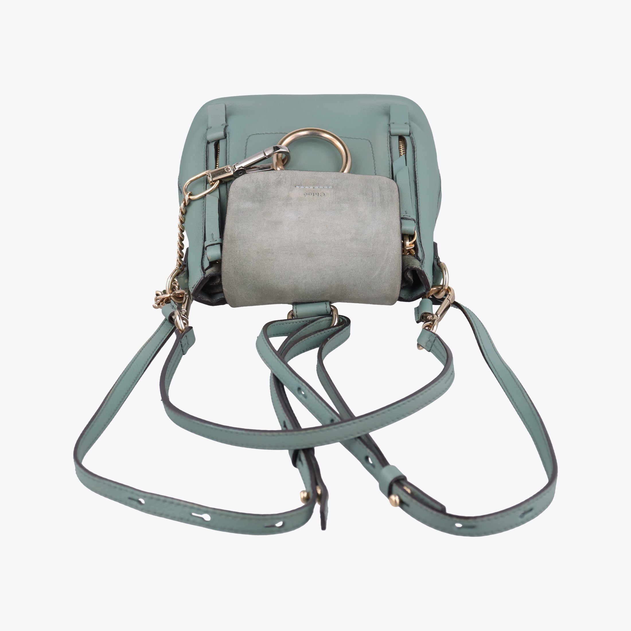 Pre-owned Chloe FAYE mini Blue Leather × Suede  backpack/rucksack | stylenewstar