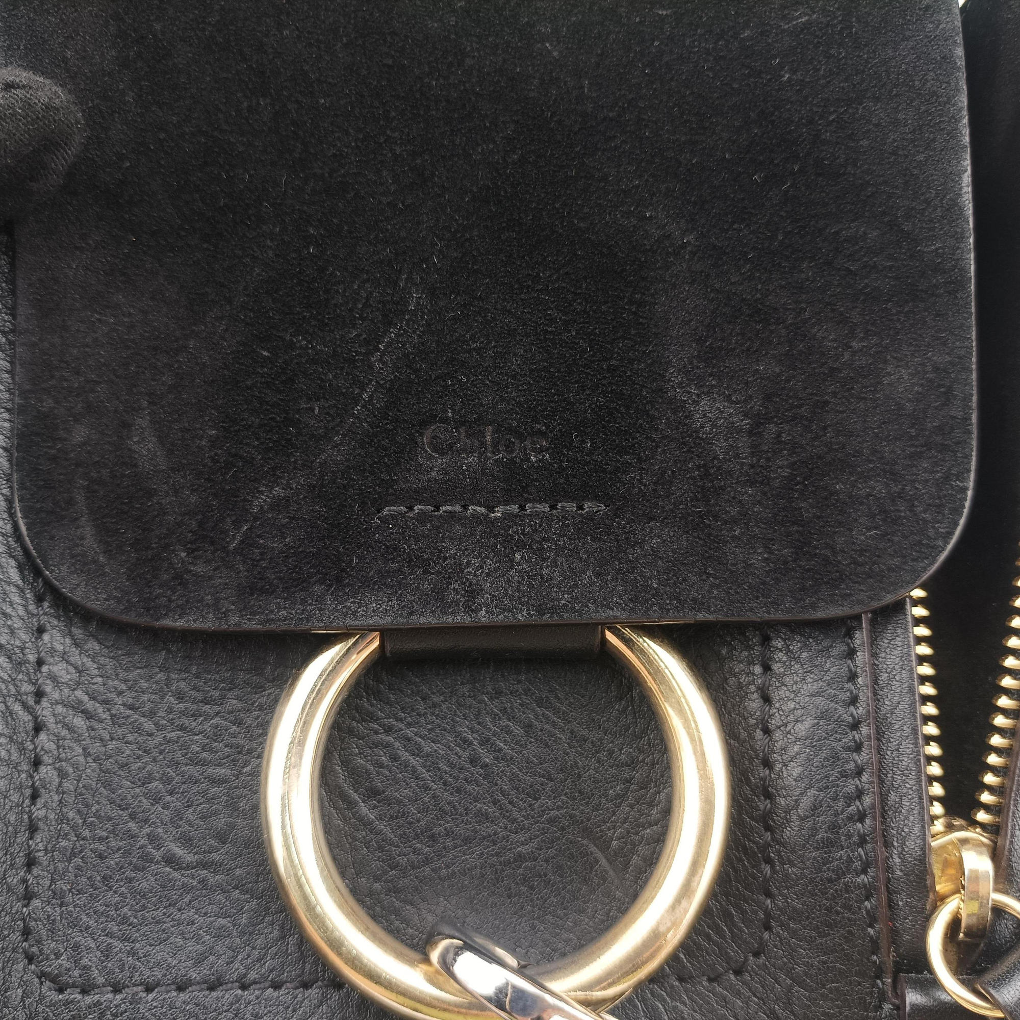 Pre-owned Chloe FAYE Black Leather × suede  backpack/rucksack | stylenewstar