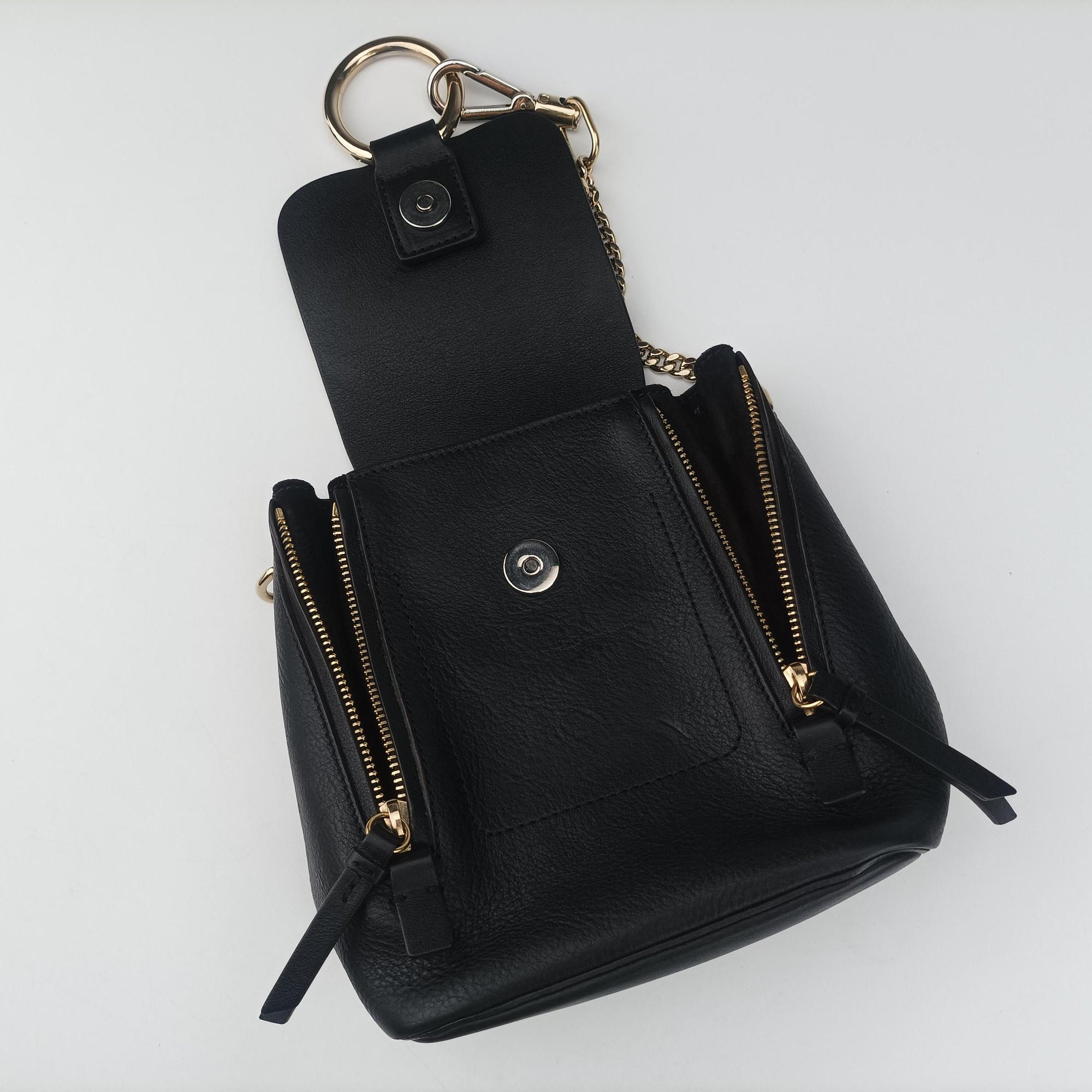 Pre-owned Chloe FAYE Black Leather × suede  backpack/rucksack | stylenewstar